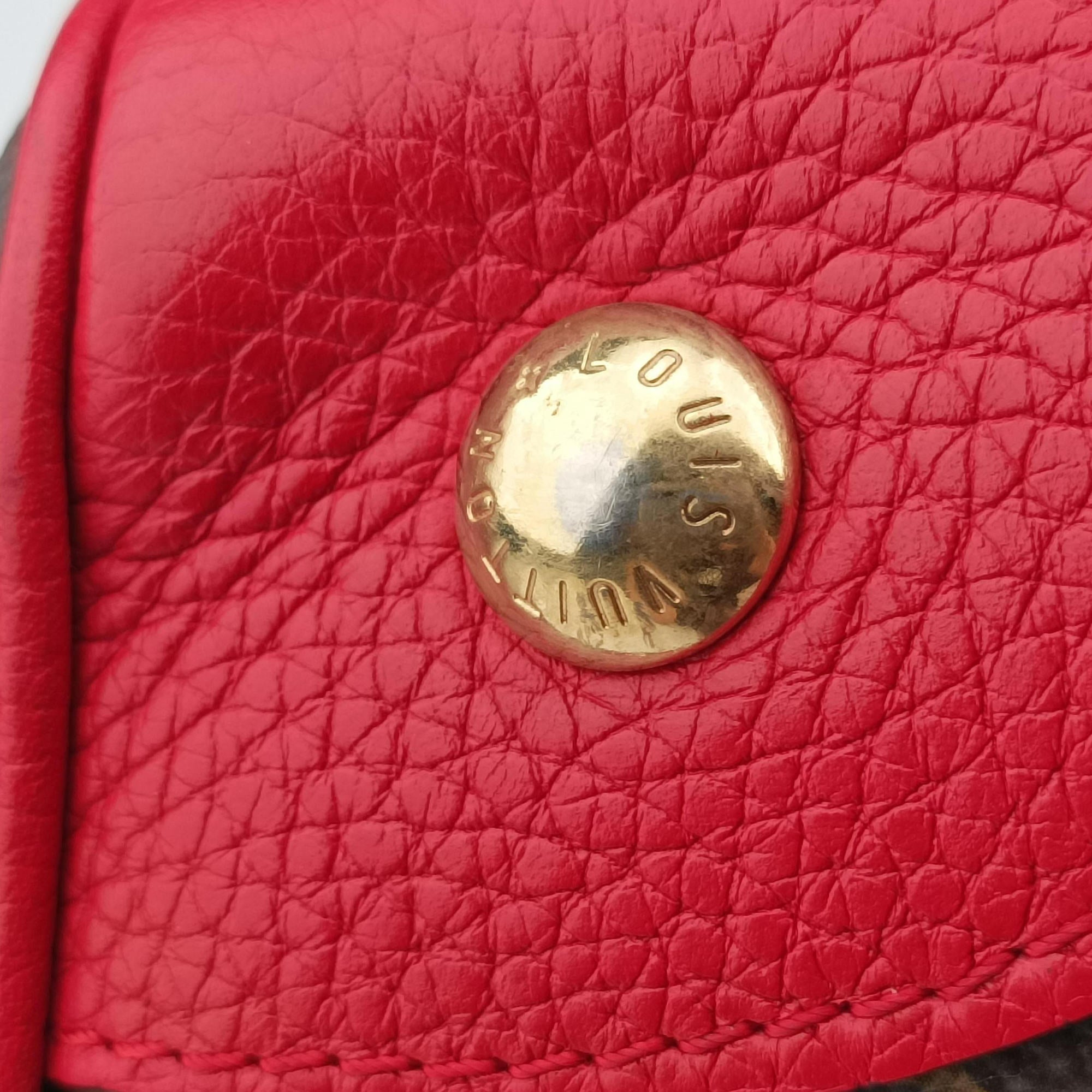 Secondhand Louis Vuitton RETIRO PM brown×CERISE Monogram Canvas×calf leather M40546 shoulderbag | stylenewstar