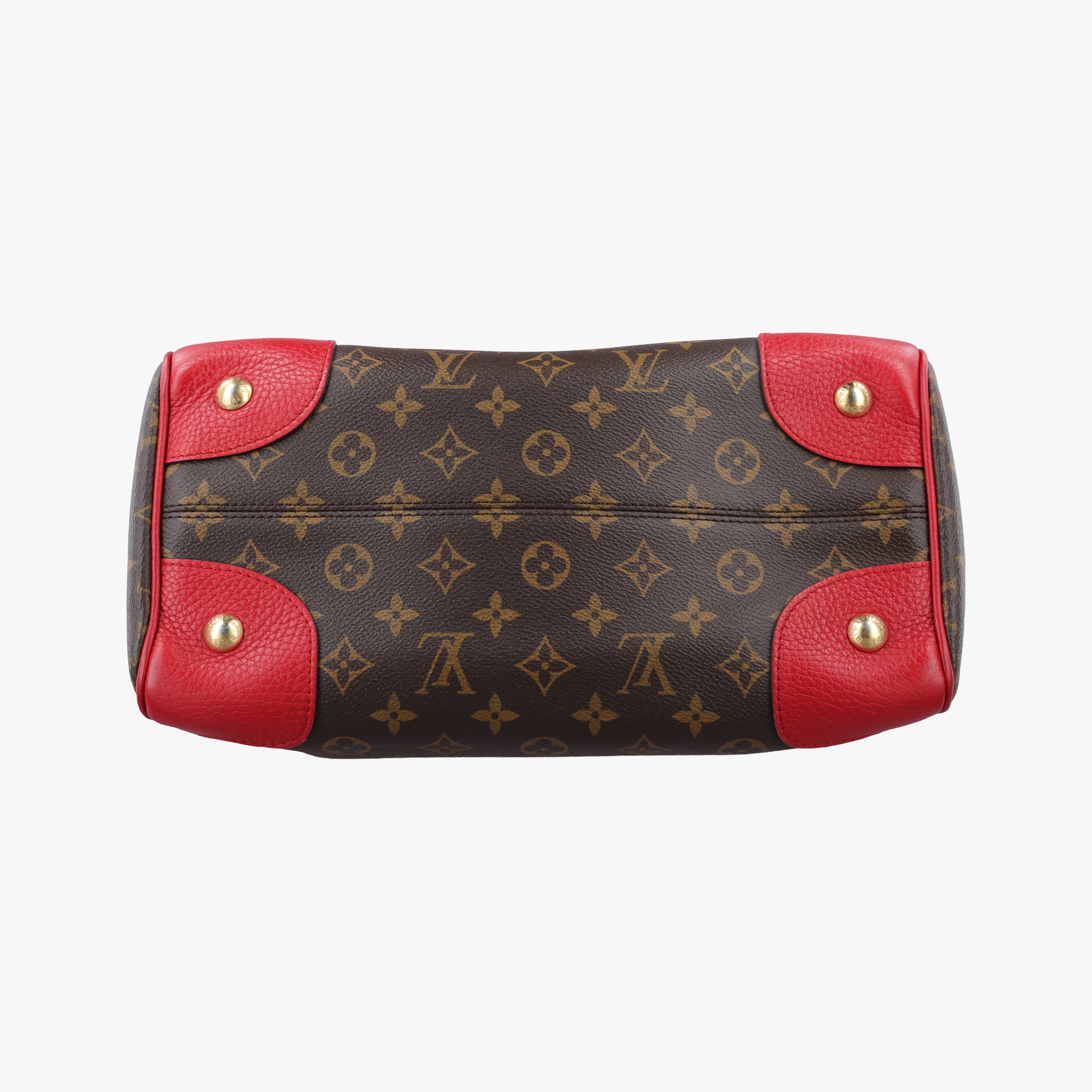 Secondhand Louis Vuitton RETIRO PM brown×CERISE Monogram Canvas×calf leather M40546 shoulderbag | stylenewstar