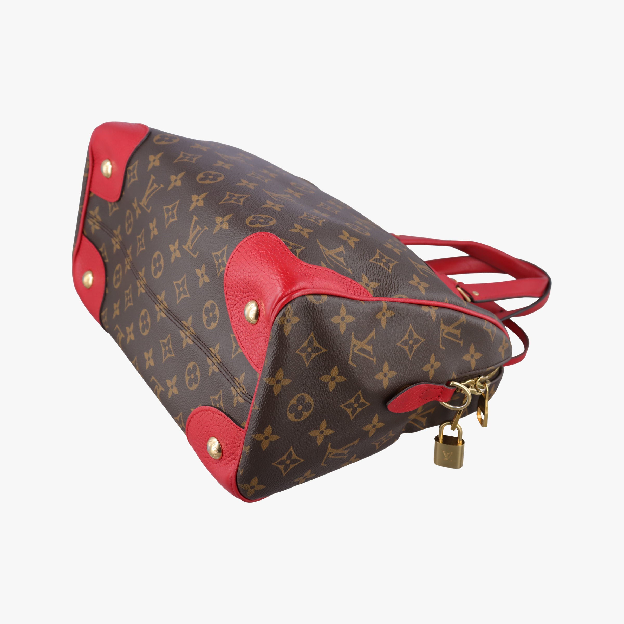 Secondhand Louis Vuitton RETIRO PM brown×CERISE Monogram Canvas×calf leather M40546 shoulderbag | stylenewstar