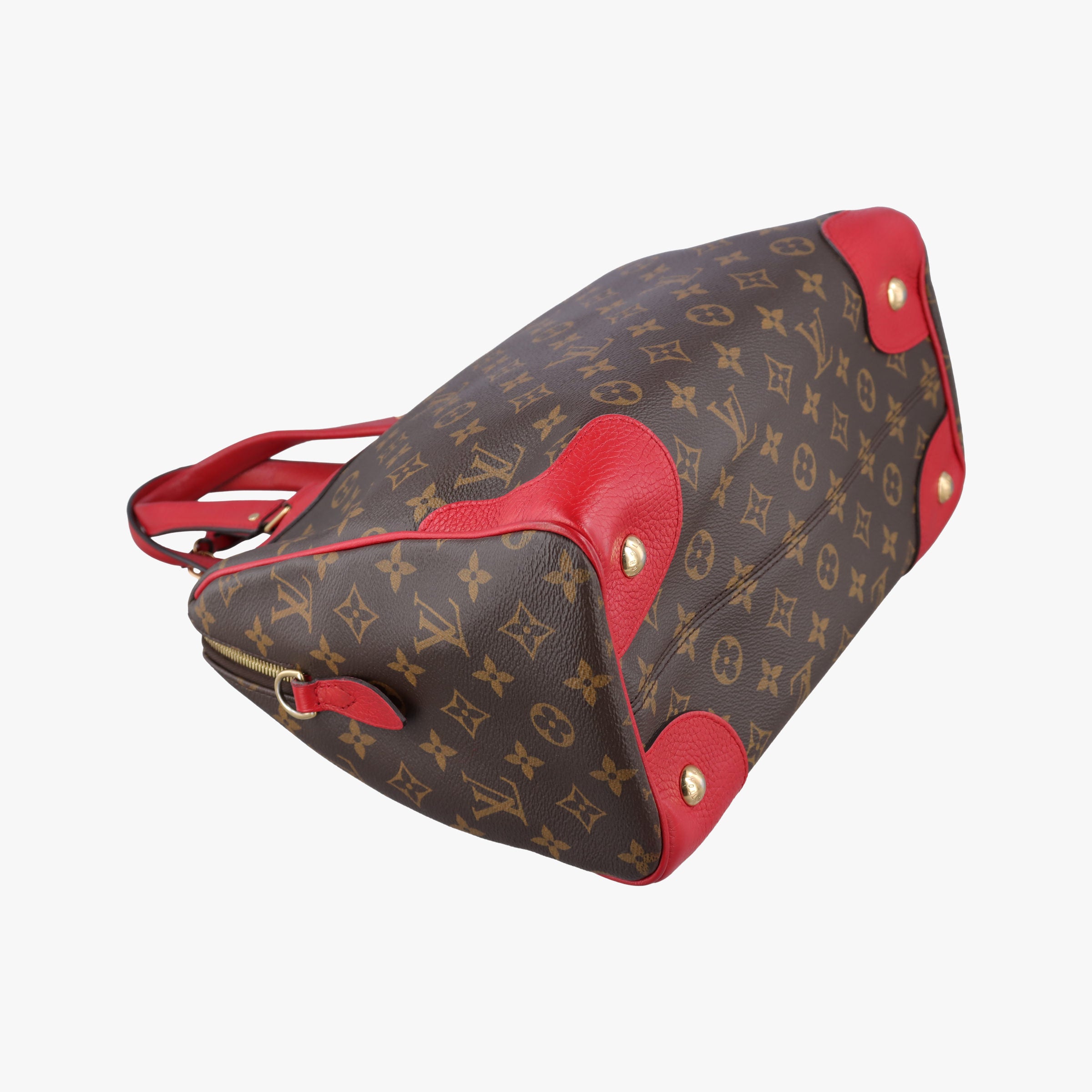 Secondhand Louis Vuitton RETIRO PM brown×CERISE Monogram Canvas×calf leather M40546 shoulderbag | stylenewstar