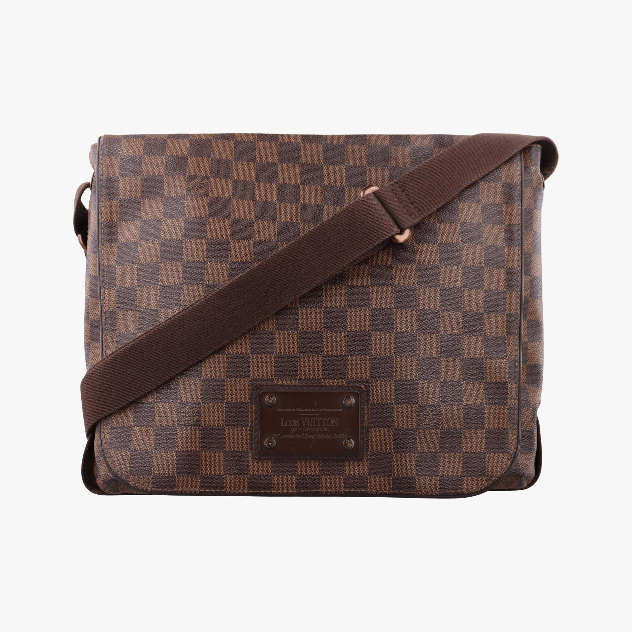 Pre-owned Louis Vuitton BROOKLYN MM EBENE Damier Canvas N51211 shoulderbag | stylenewstar