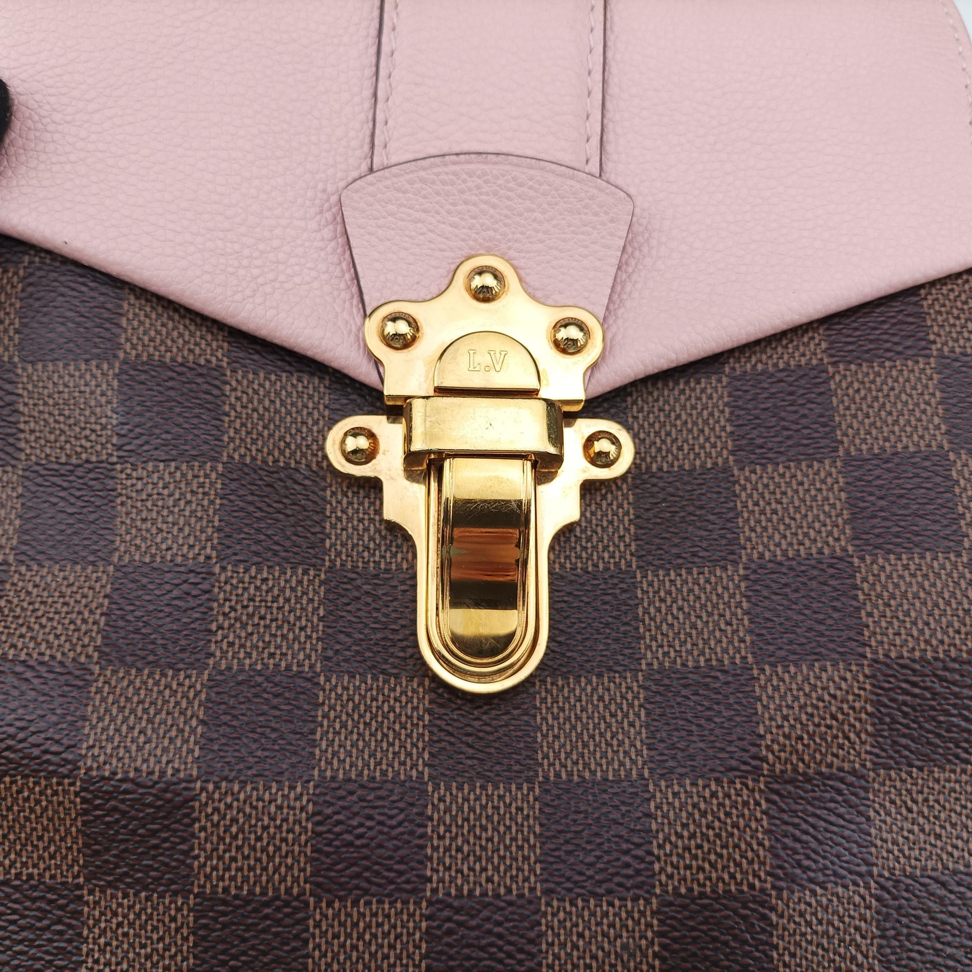 Pre-owned Louis Vuitton Daypack Clapton EBENE×MAGNOLIA Monogram Canvas×calf leather N42262 backpack/rucksack | stylenewstar