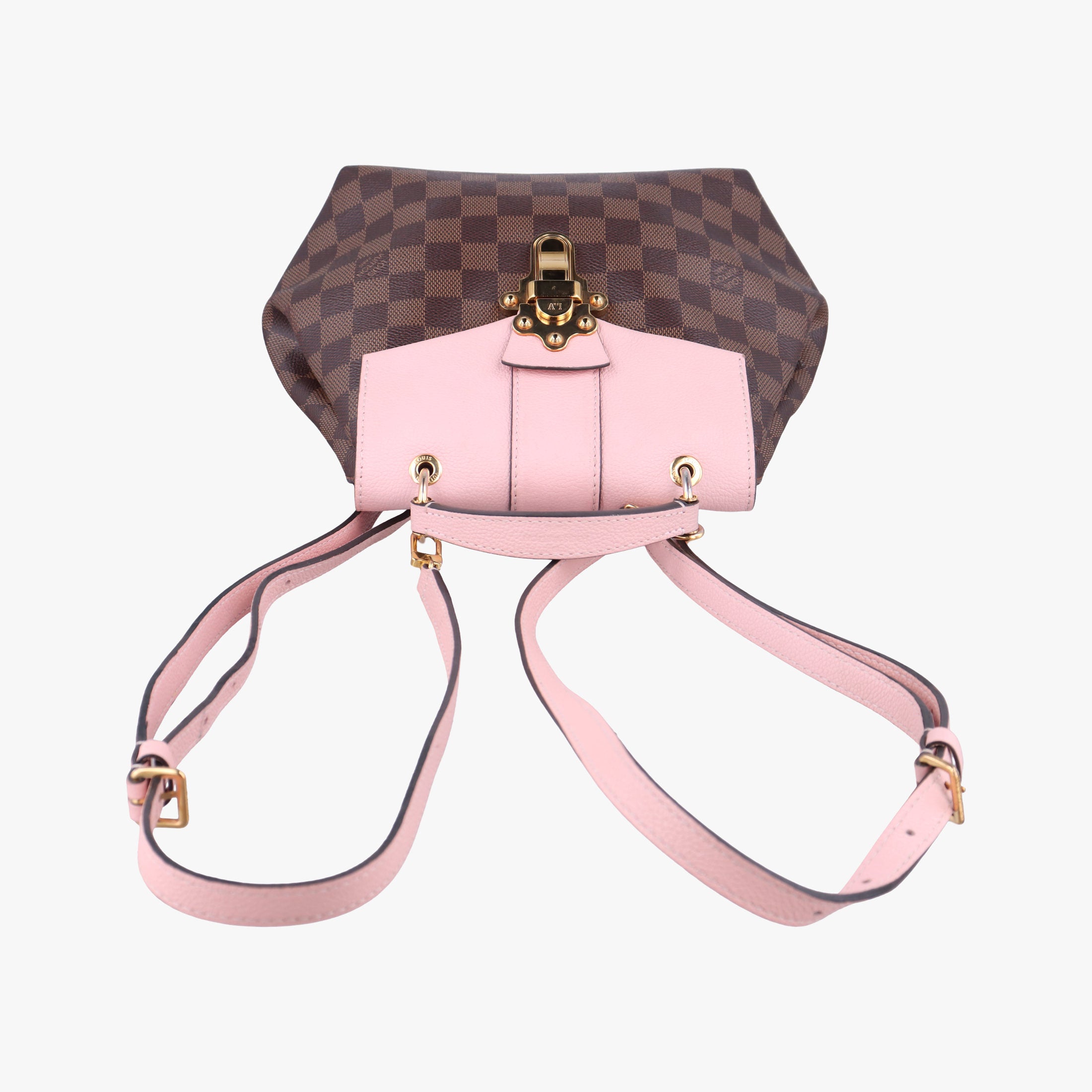 Pre-owned Louis Vuitton Daypack Clapton EBENE×MAGNOLIA Monogram Canvas×calf leather N42262 backpack/rucksack | stylenewstar