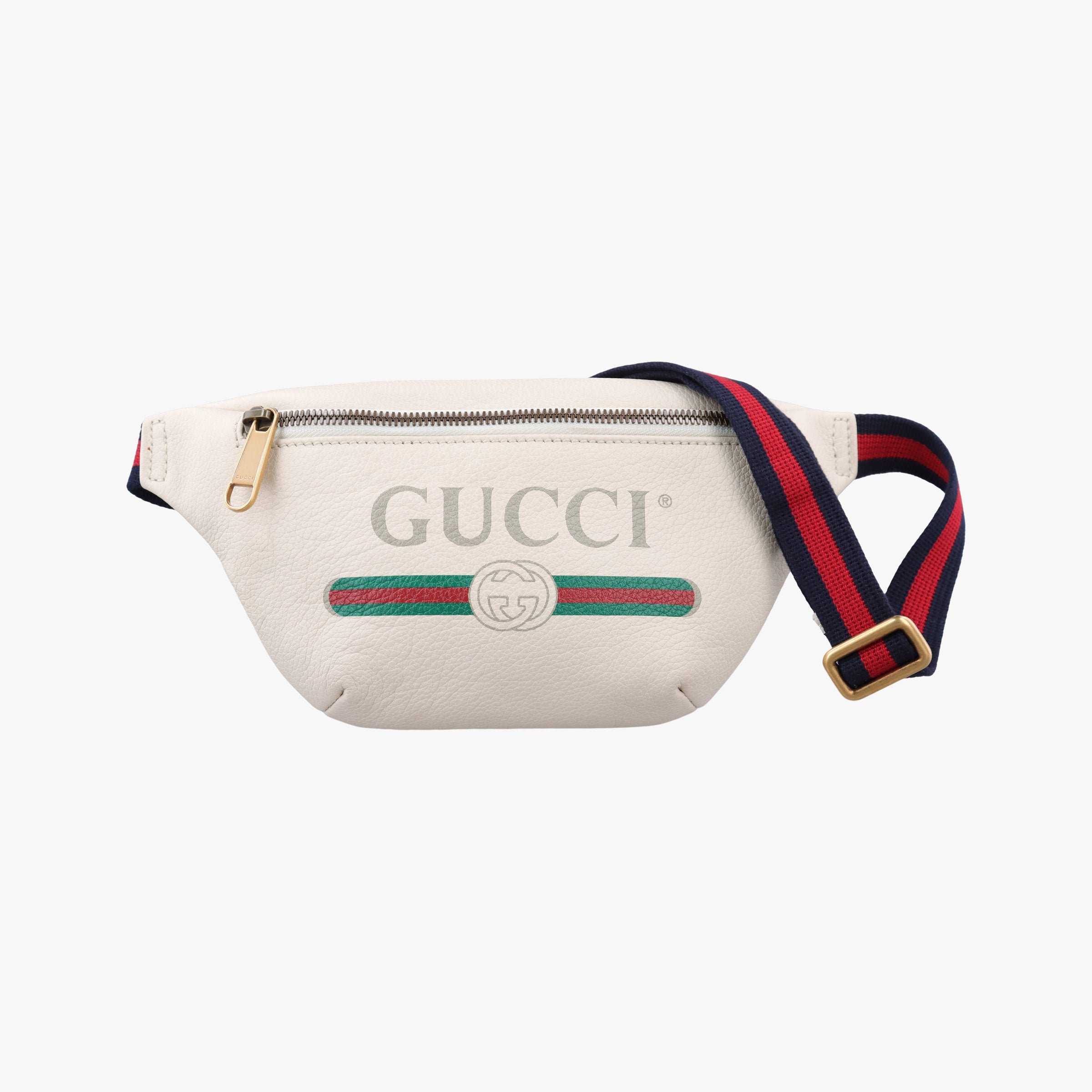 Secondhand Gucci Print White Leather 527792 bum bag/waist bag | stylenewstar