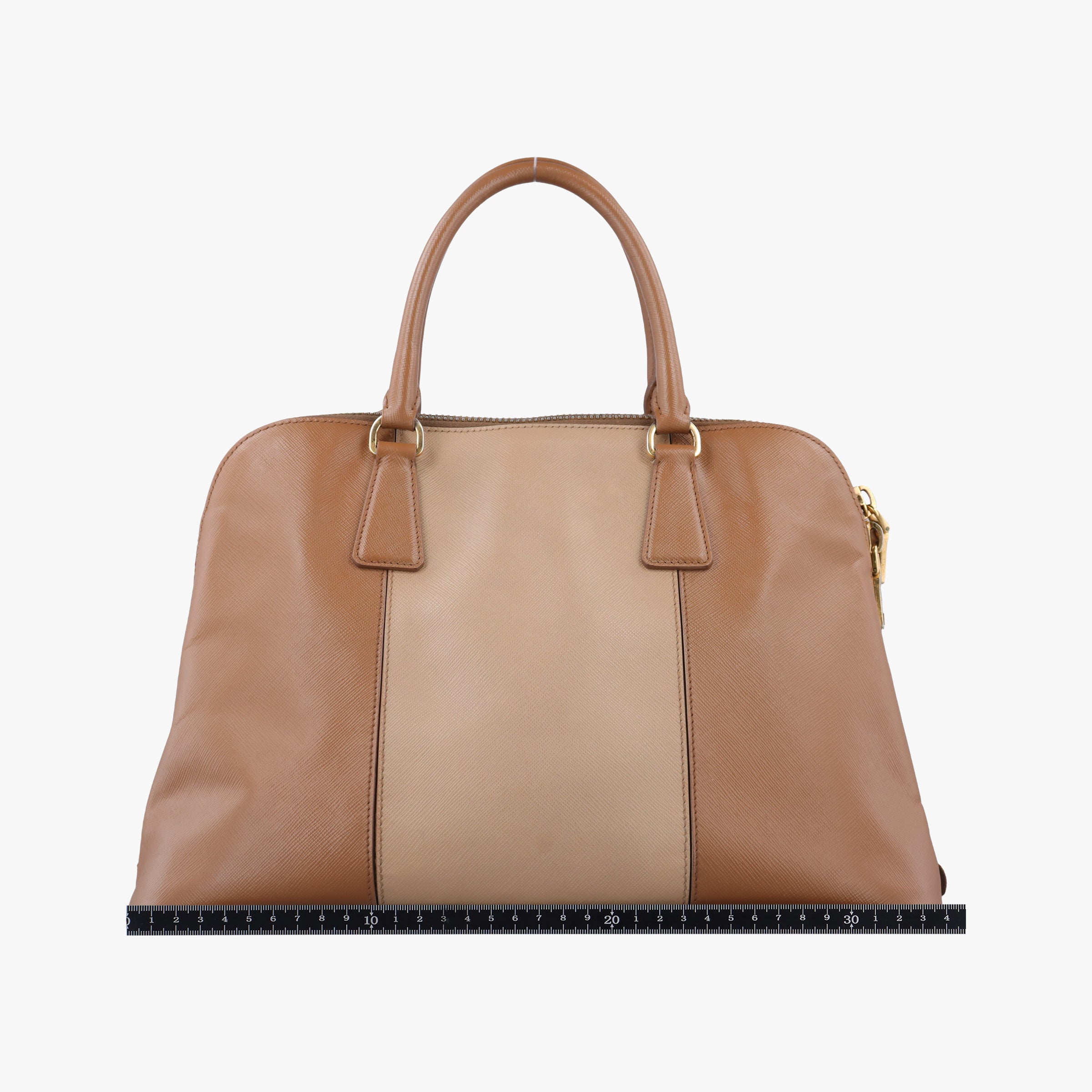 Pre-owned Prada Promenade Brown×Beige SAFFIANO Leather BL0837 handbag | stylenewstar