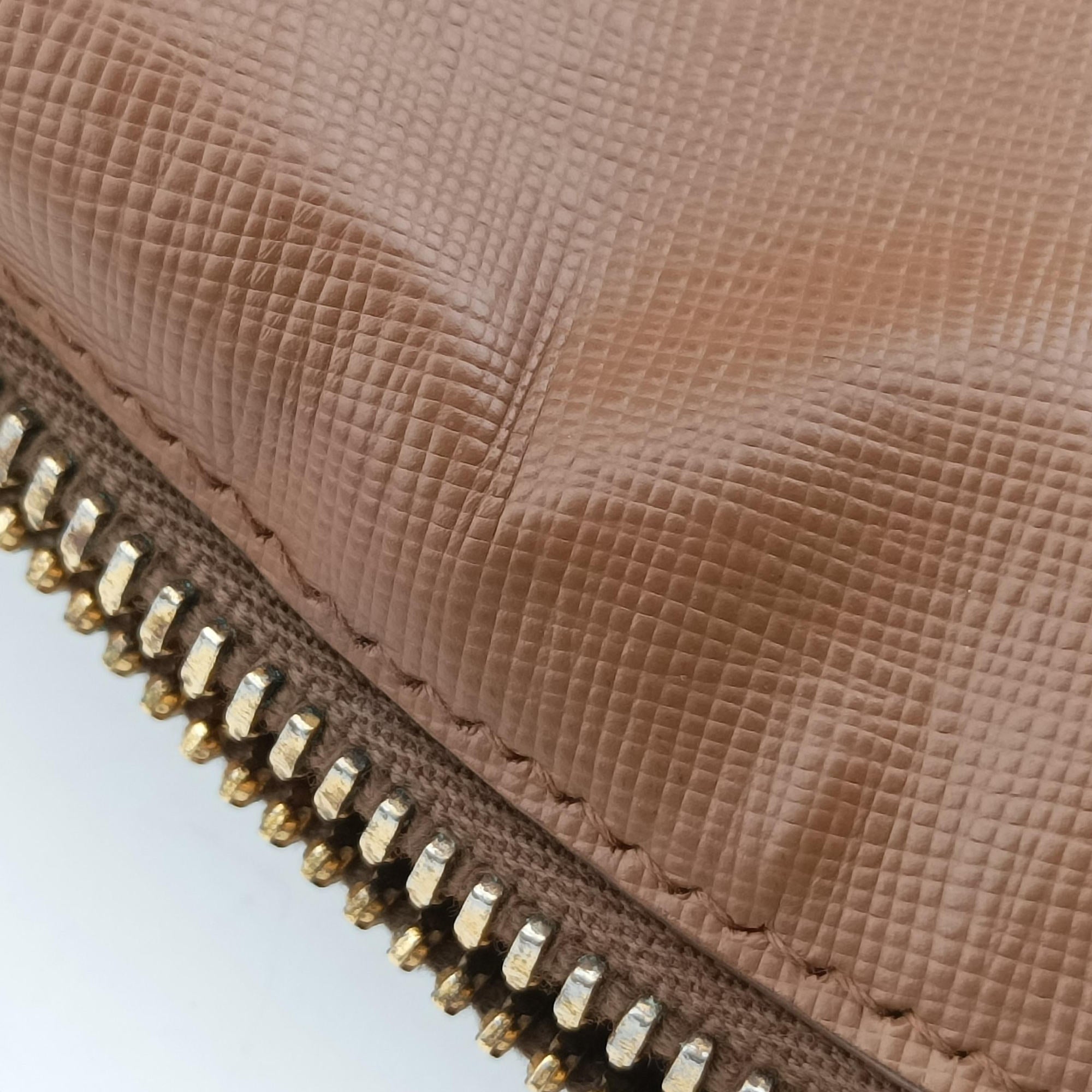 Pre-owned Prada Promenade Brown×Beige SAFFIANO Leather BL0837 handbag | stylenewstar
