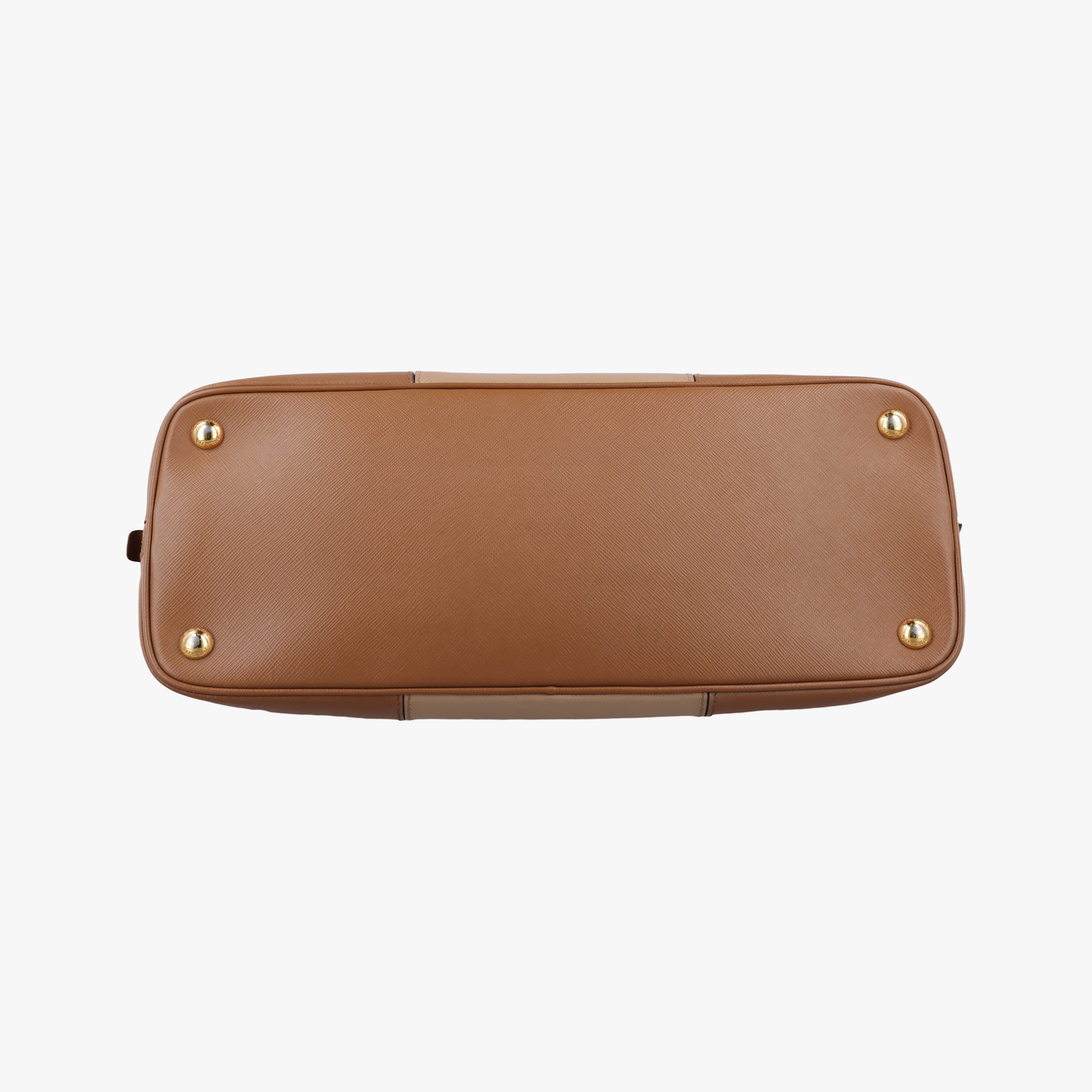 Pre-owned Prada Promenade Brown×Beige SAFFIANO Leather BL0837 handbag | stylenewstar