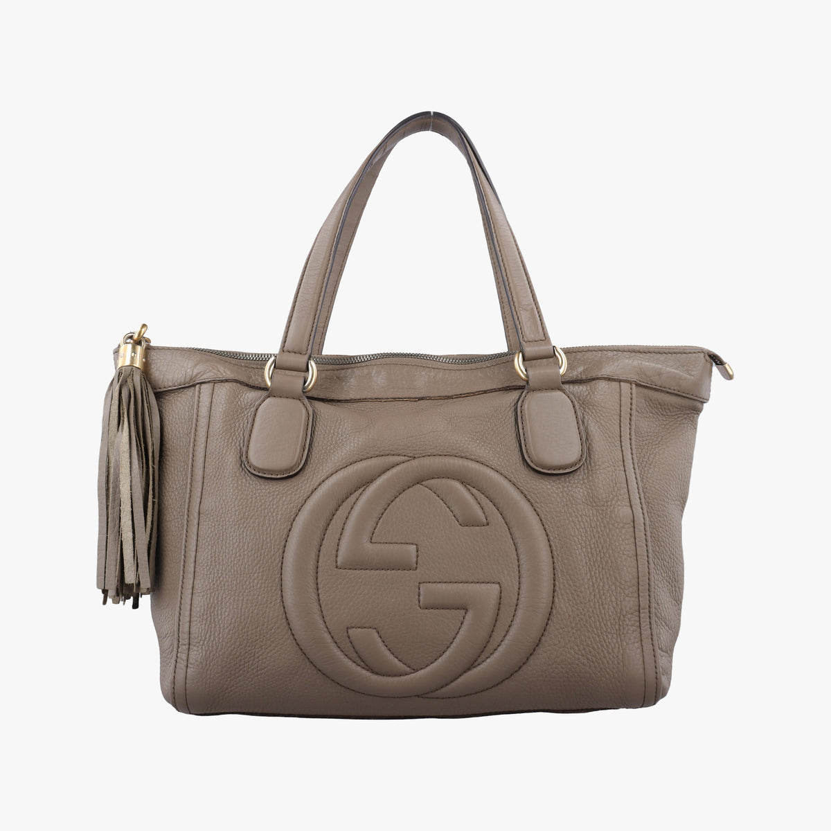 Vintage Gucci Soho Gray beige Leather 282307 handbag | stylenewstar