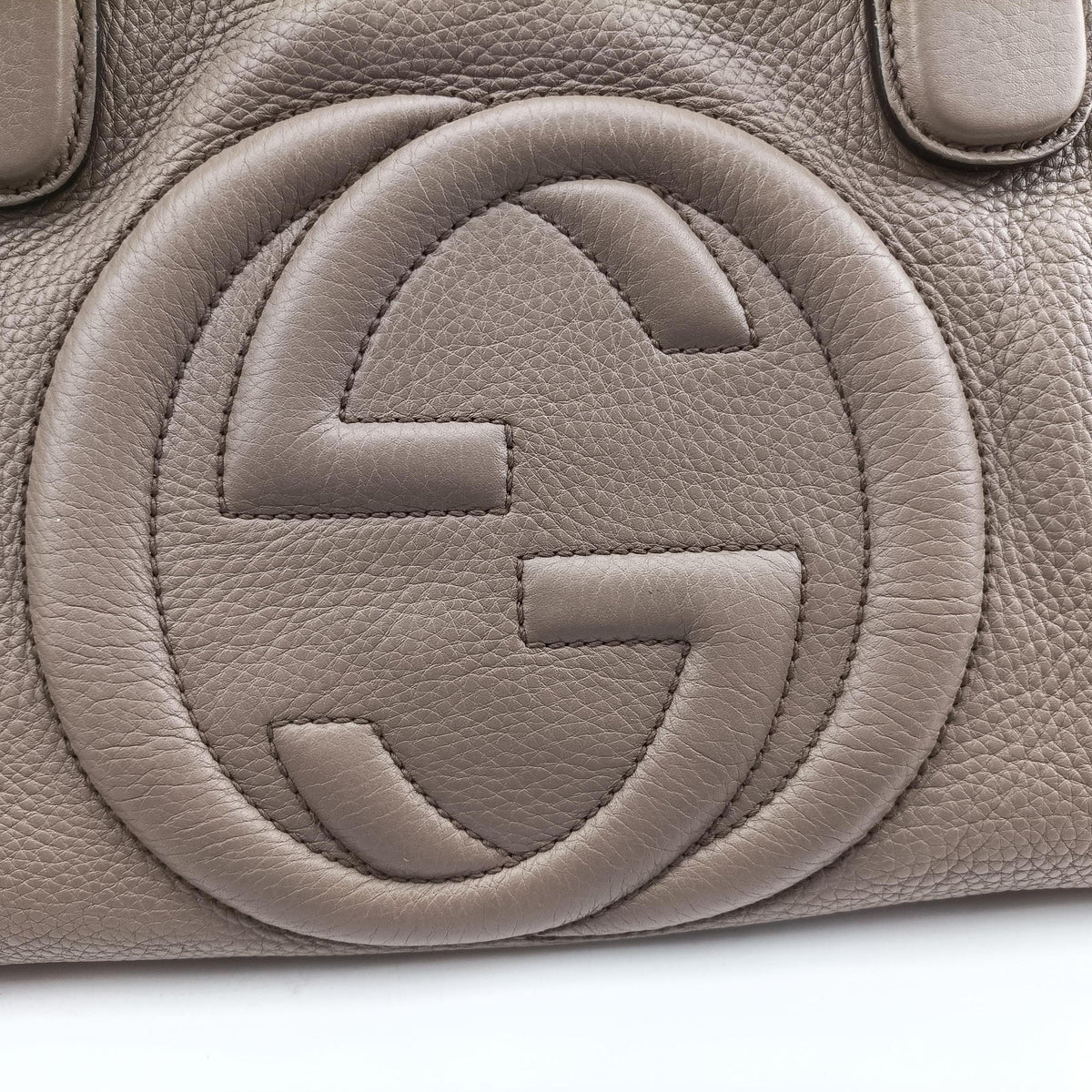 Vintage Gucci Soho Gray beige Leather 282307 handbag | stylenewstar
