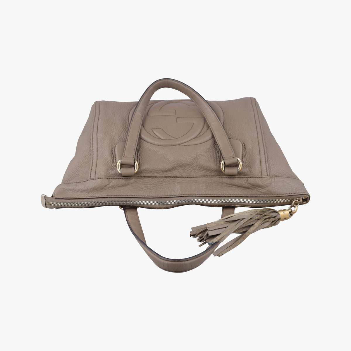 Vintage Gucci Soho Gray beige Leather 282307 handbag | stylenewstar