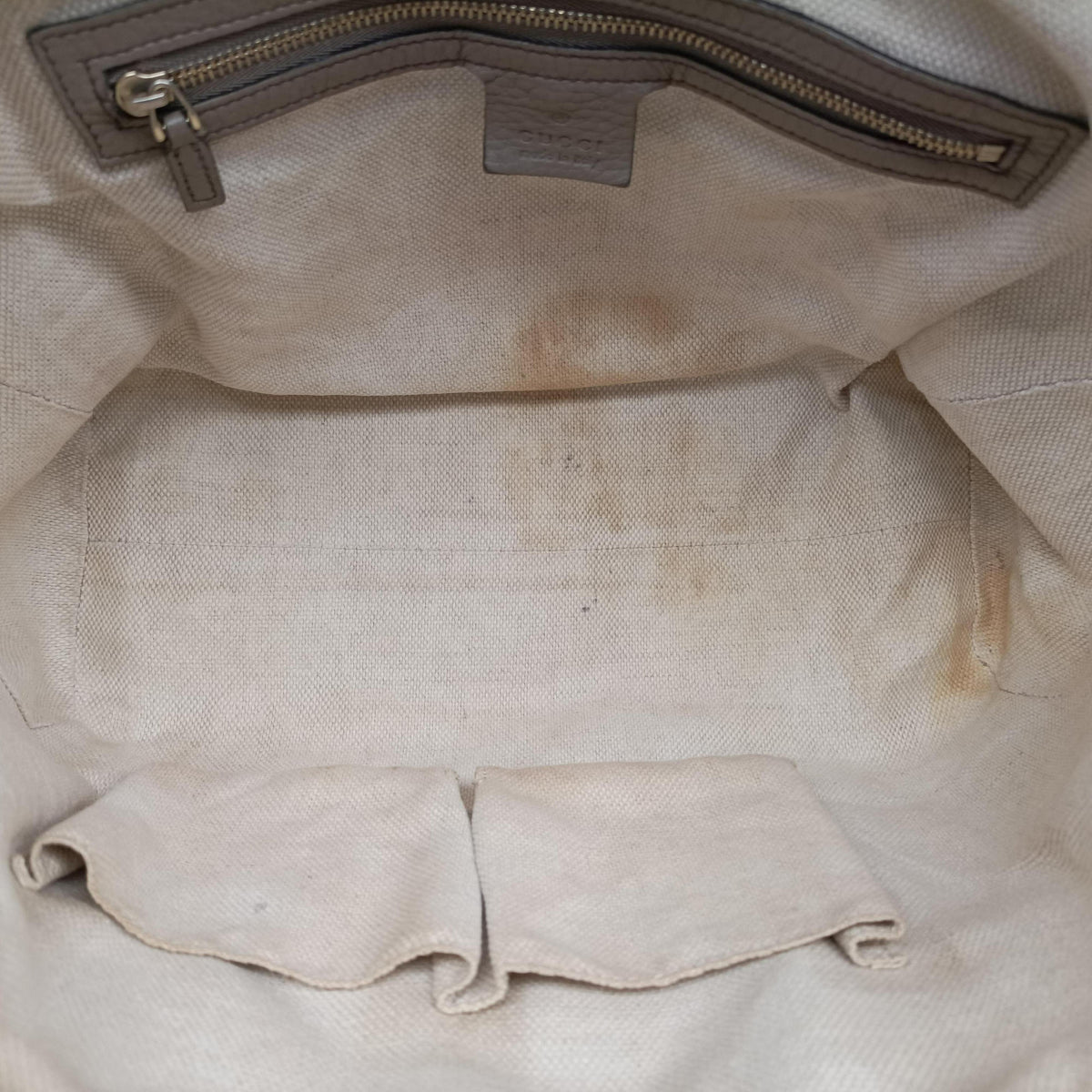 Vintage Gucci Soho Gray beige Leather 282307 handbag | stylenewstar