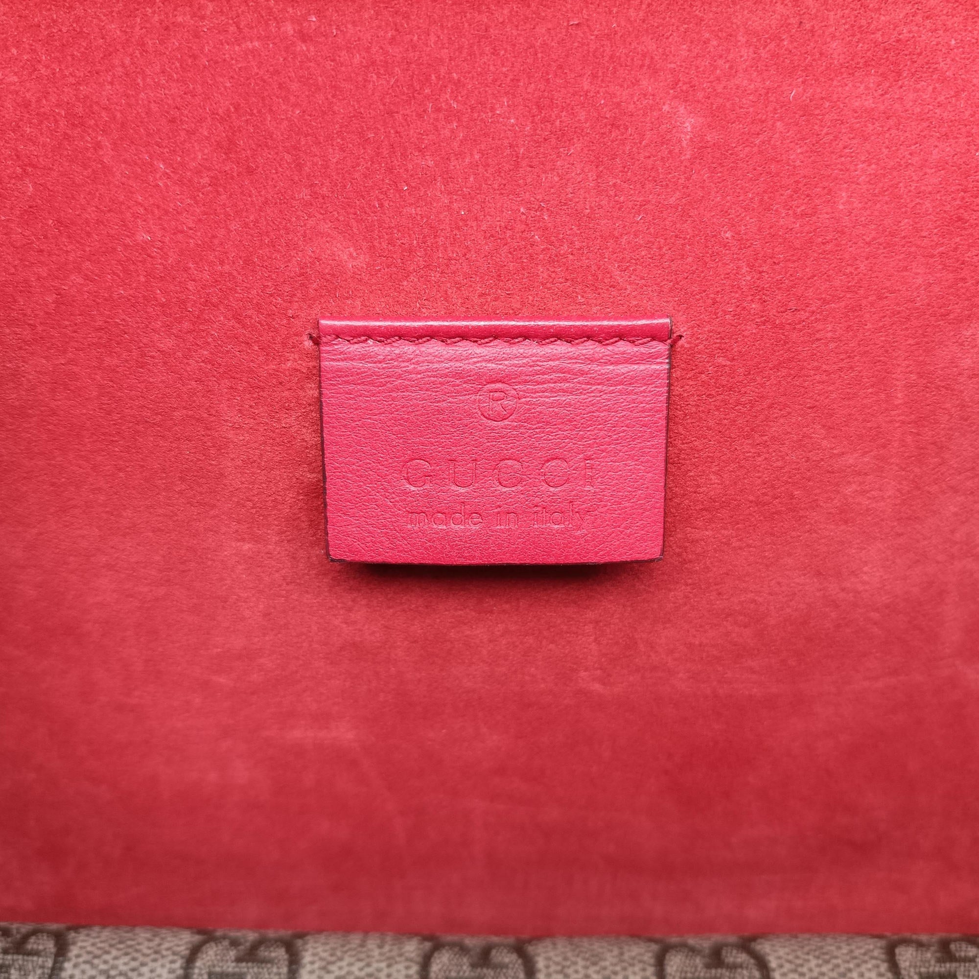 Pre-owned Gucci Dionysus beige×red PVC coated canvas × suede 421970 shoulderbag | stylenewstar