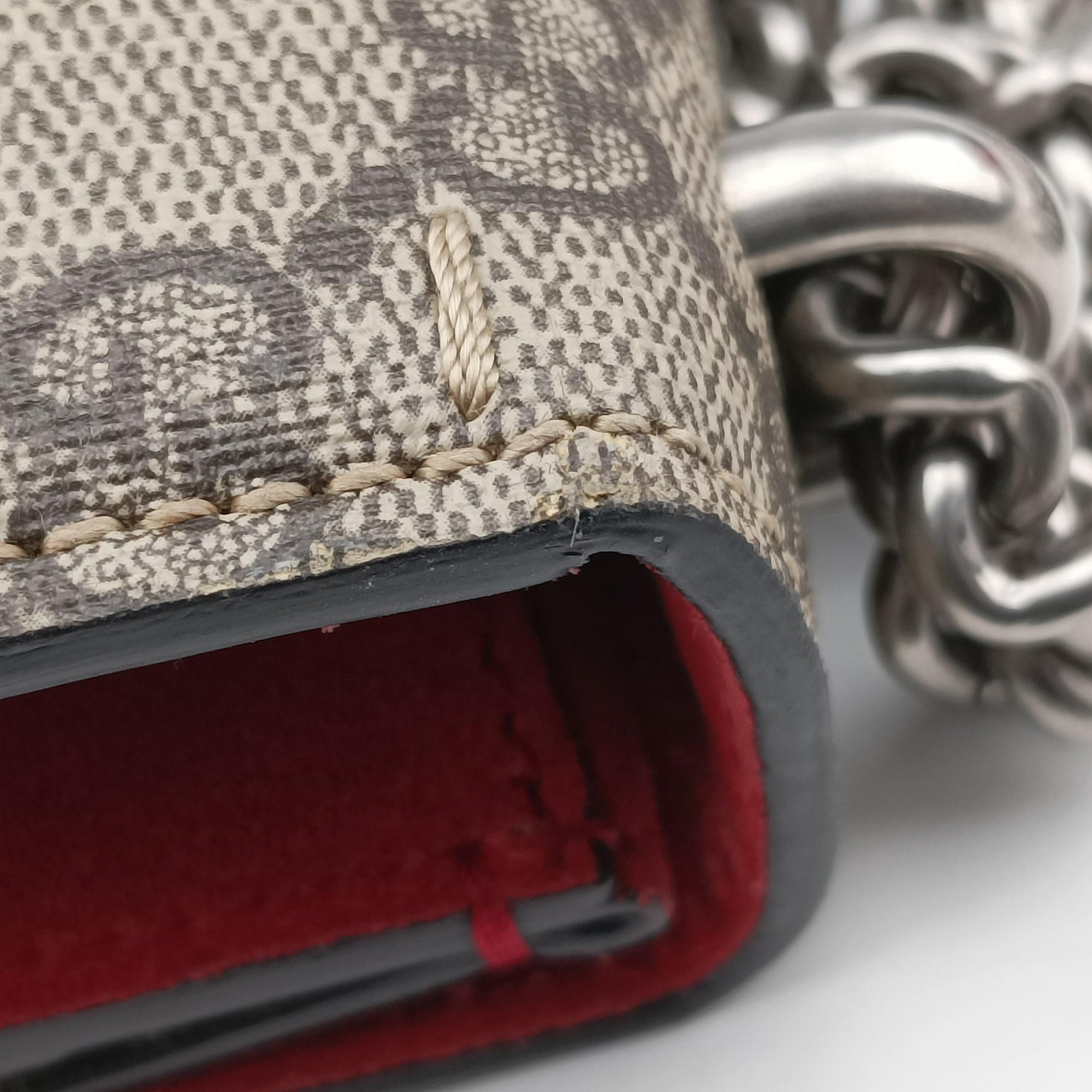 Pre-owned Gucci Dionysus beige×red PVC coated canvas × suede 421970 shoulderbag | stylenewstar