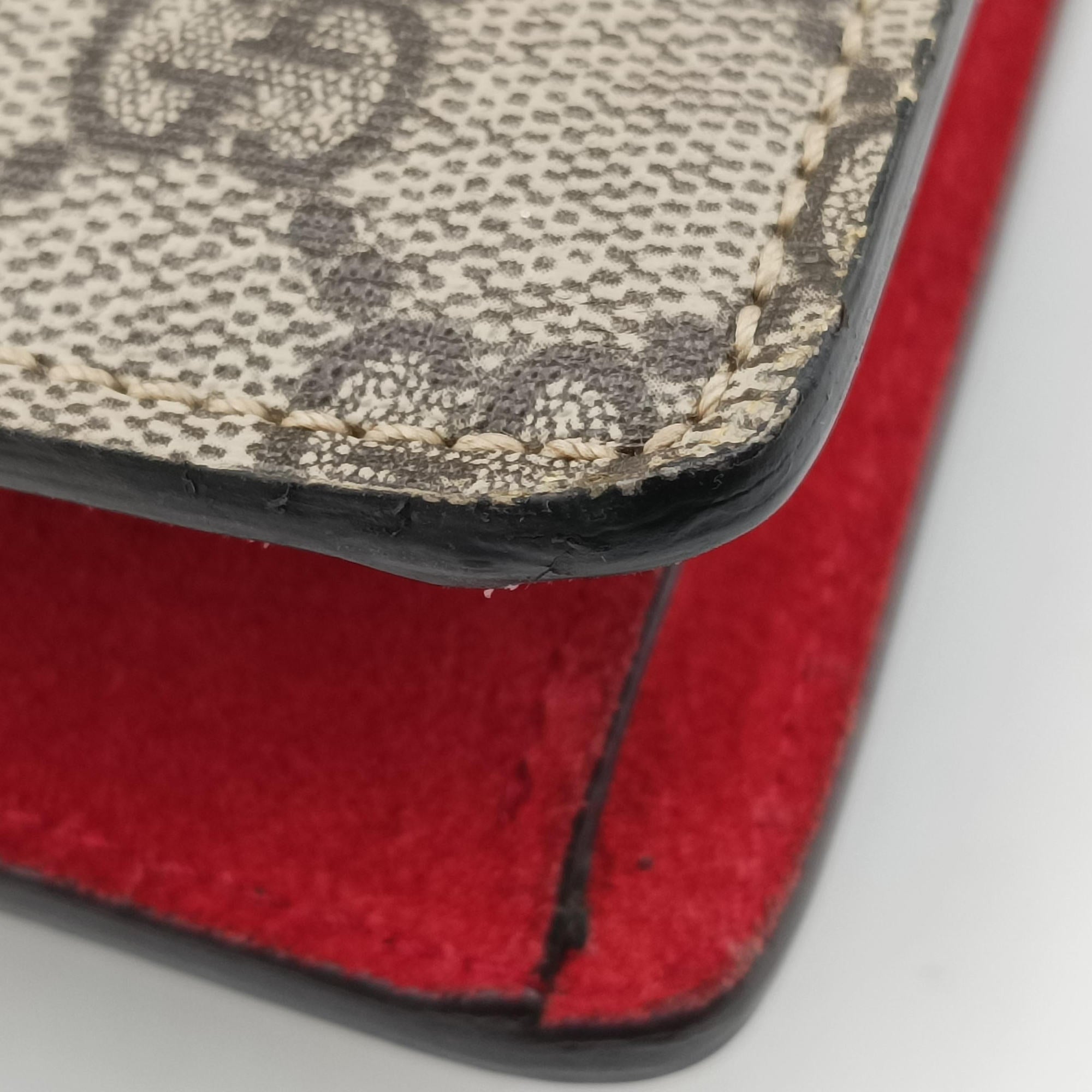 Pre-owned Gucci Dionysus beige×red PVC coated canvas × suede 421970 shoulderbag | stylenewstar