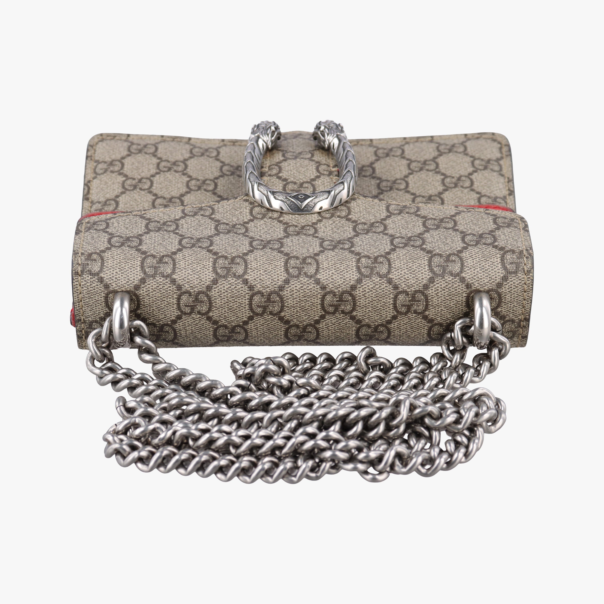 Pre-owned Gucci Dionysus beige×red PVC coated canvas × suede 421970 shoulderbag | stylenewstar