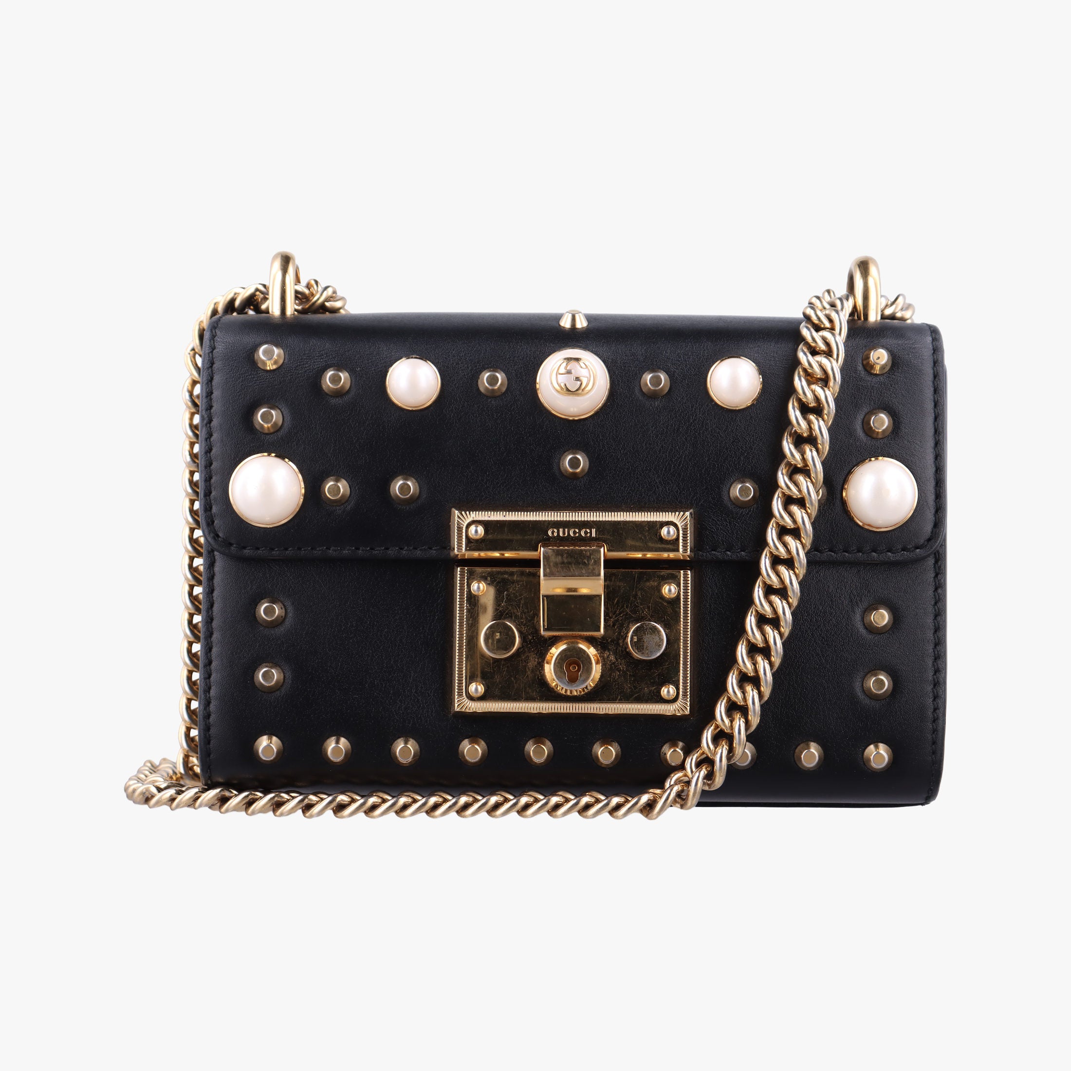 Secondhand Gucci Padlock Black Leather 432182 shoulderbag | stylenewstar