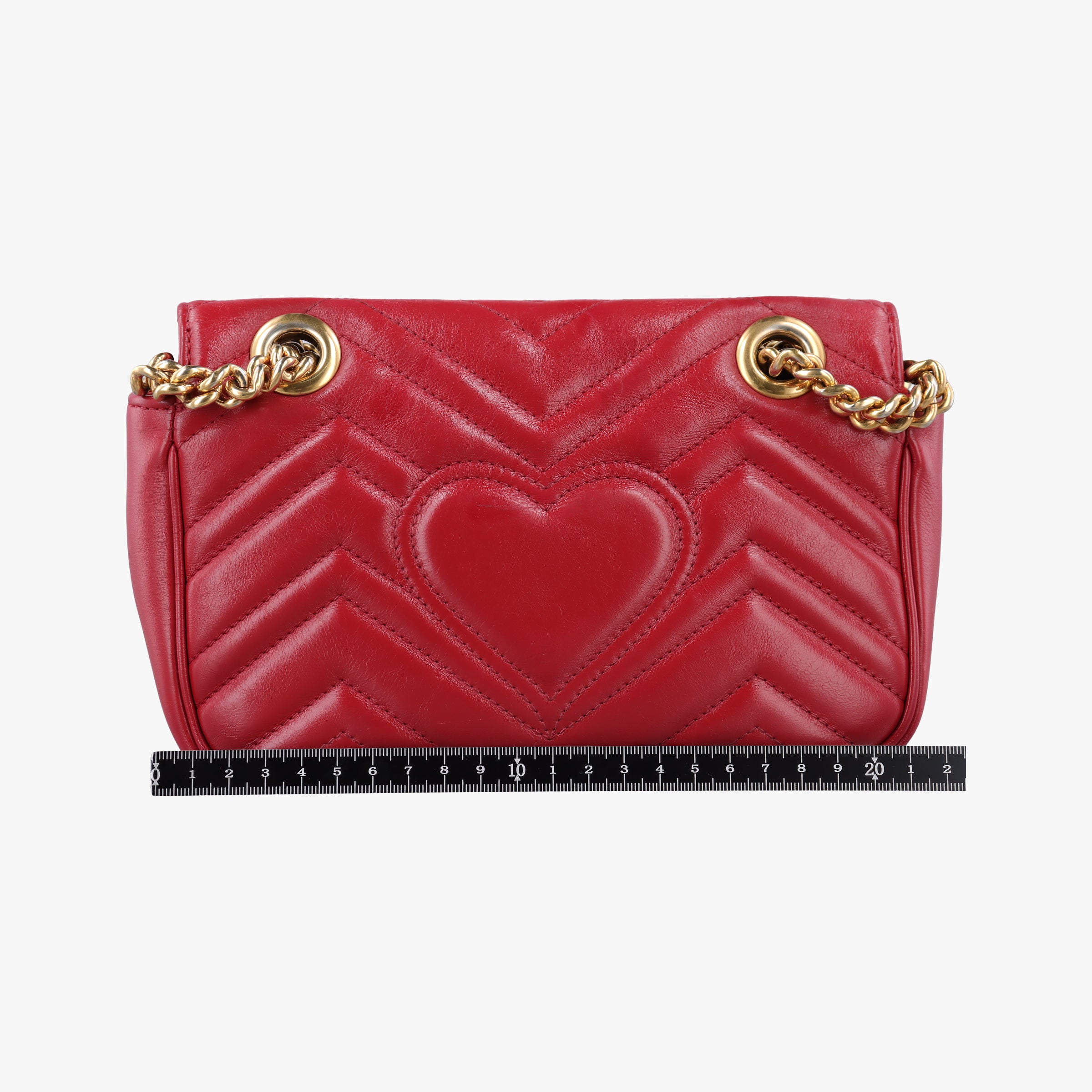 Pre-owned Gucci GG Marmont Red Leather 446744 shoulderbag | stylenewstar