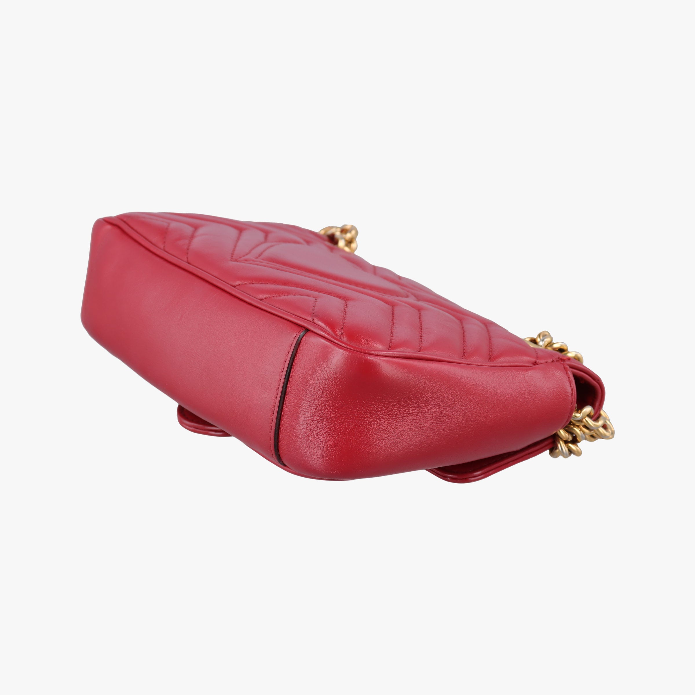 Pre-owned Gucci GG Marmont Red Leather 446744 shoulderbag | stylenewstar
