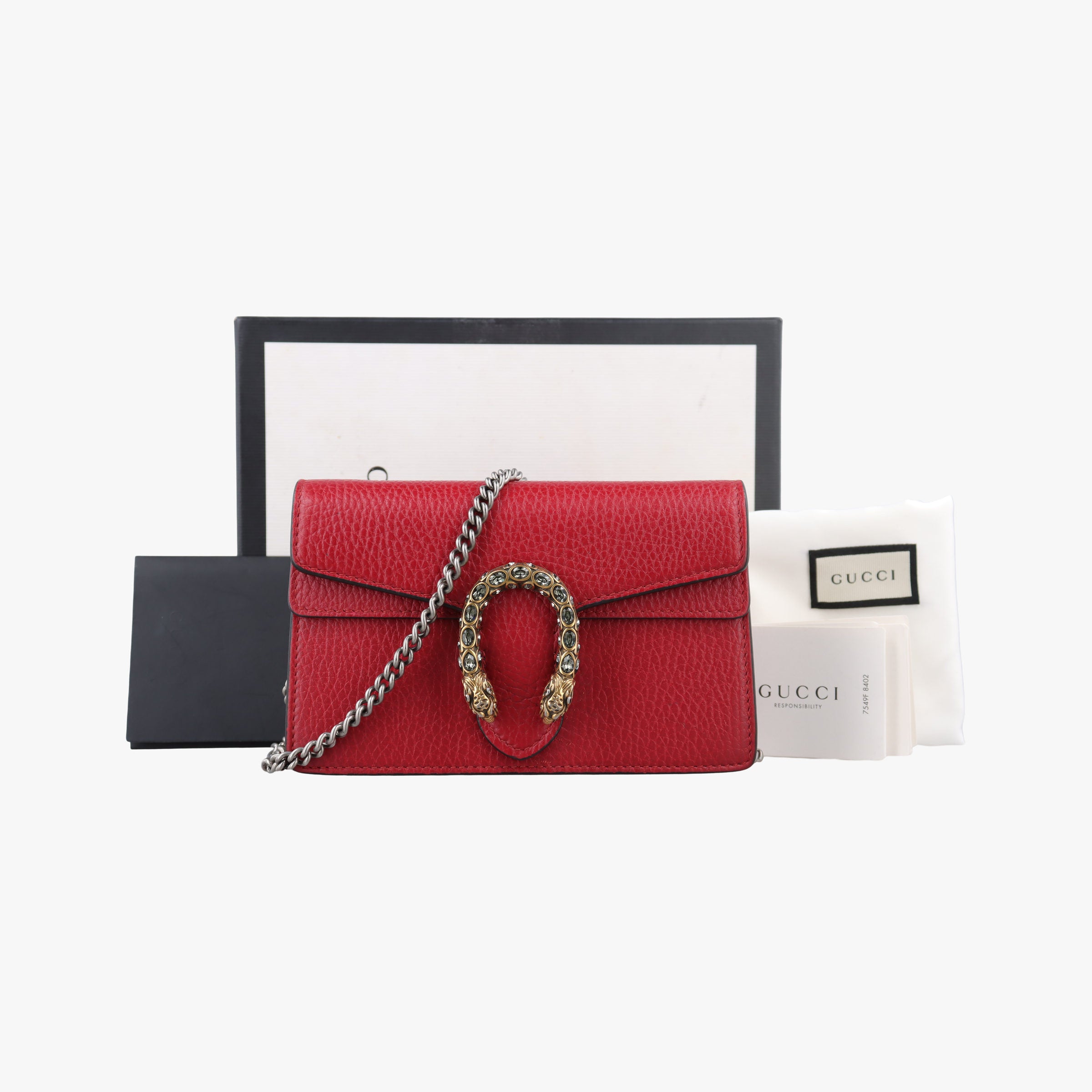 Pre-owned Gucci Dionysus Red Leather 476432 shoulderbag | stylenewstar