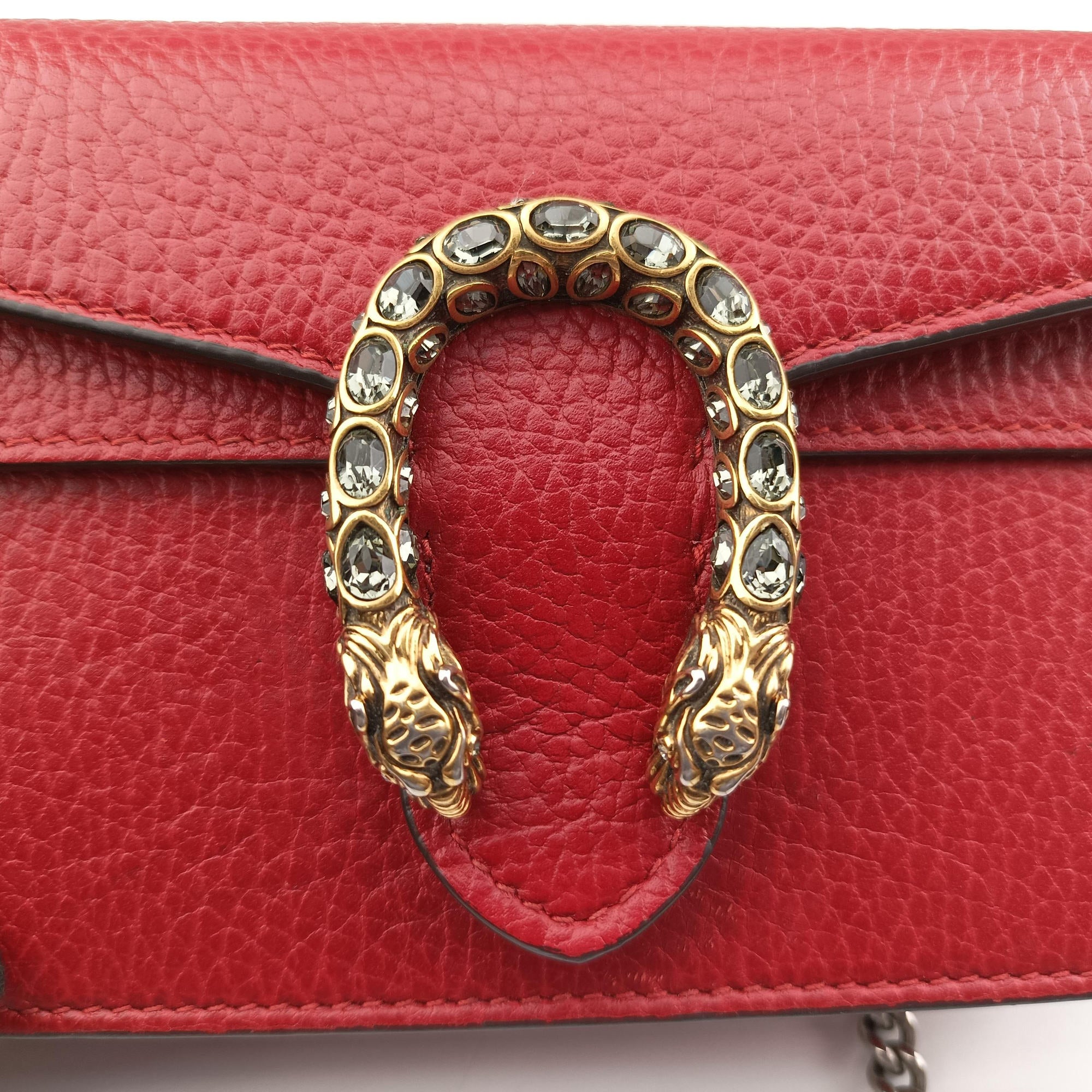 Pre-owned Gucci Dionysus Red Leather 476432 shoulderbag | stylenewstar