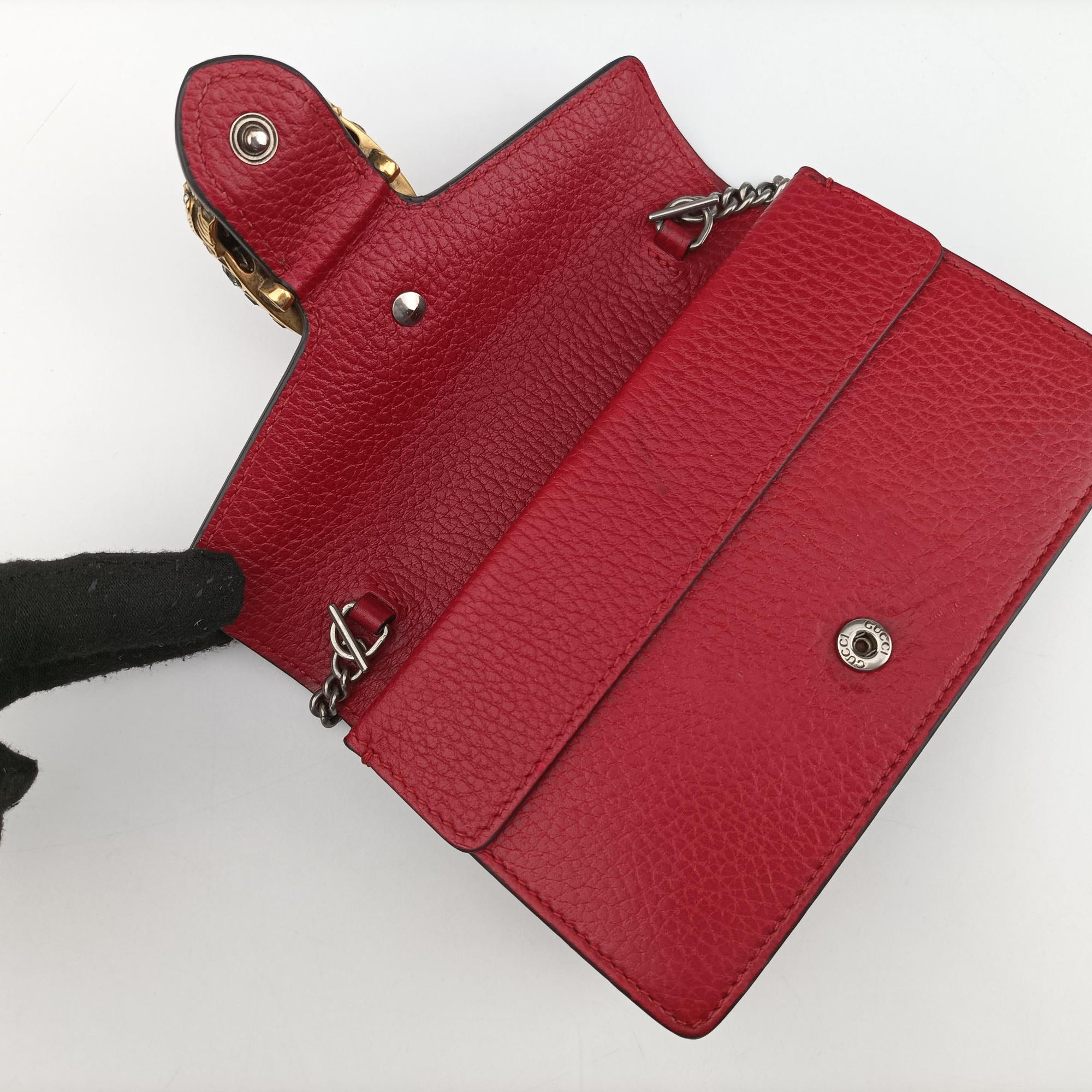 Pre-owned Gucci Dionysus Red Leather 476432 shoulderbag | stylenewstar