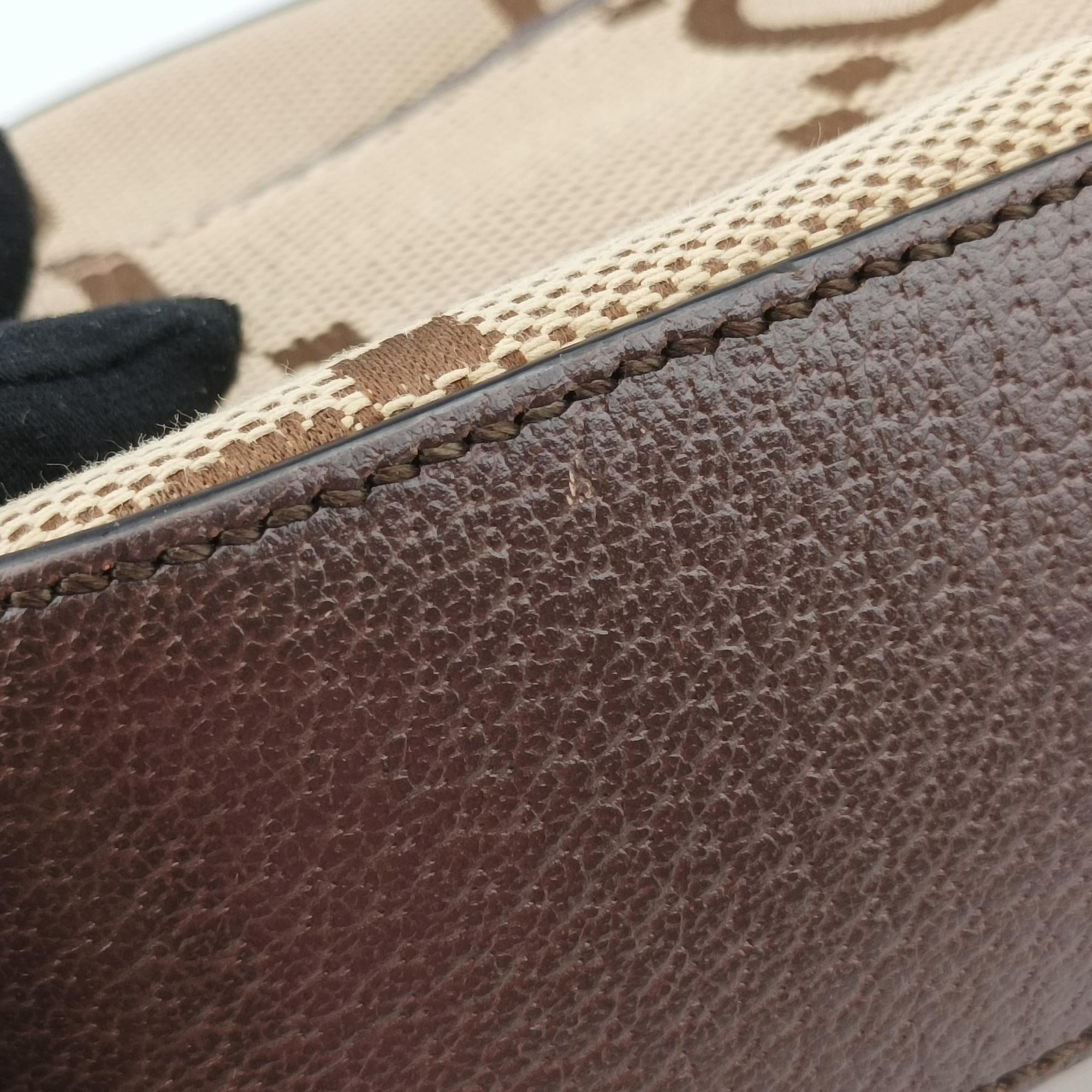 Secondhand Gucci Jumbo GG Messenger Brown canvas×leather 675891 shoulderbag | stylenewstar