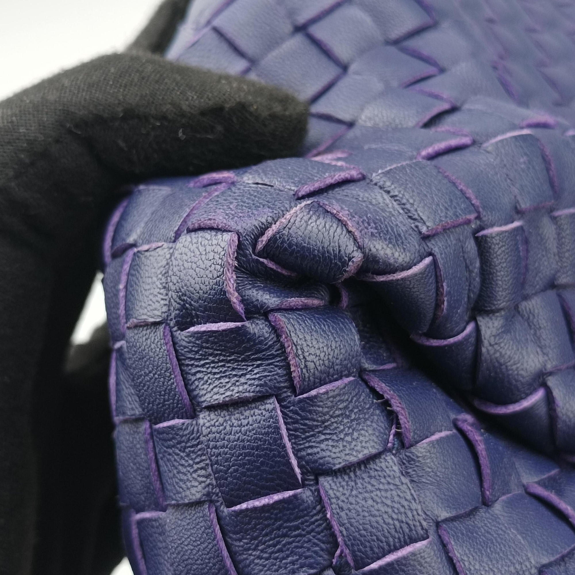 Pre-owned Bottega Veneta Parachute Intrecciato Purple lambskin  handbag | stylenewstar