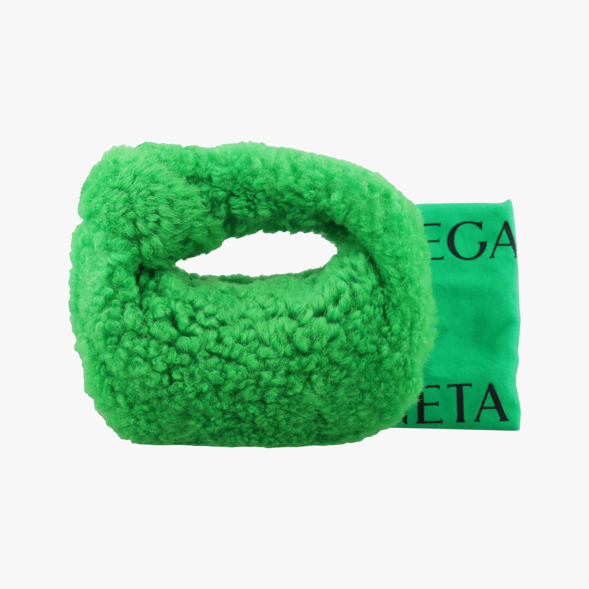 Pre-owned Bottega Veneta Jodie Green Fur  clutchbag | stylenewstar