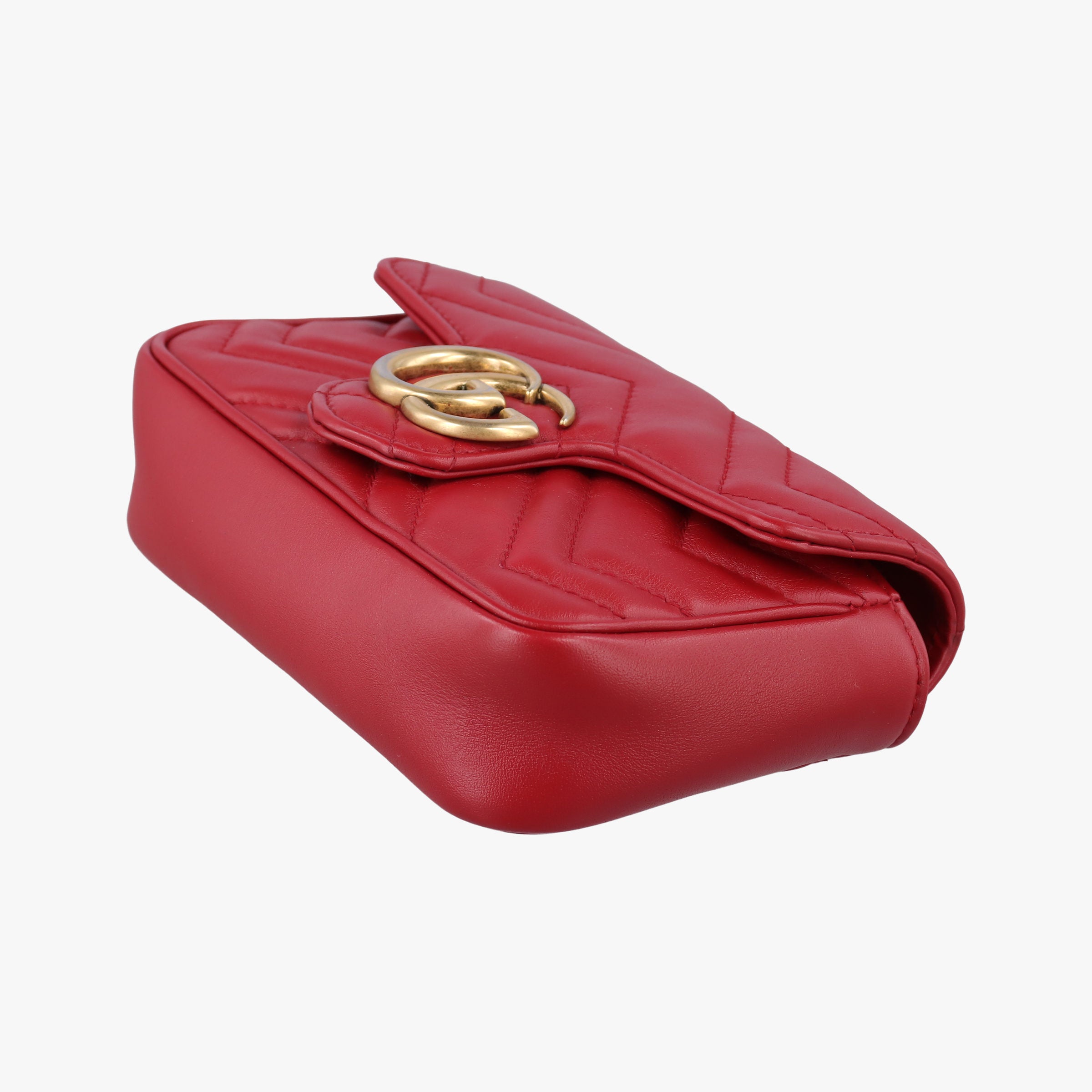 Pre-owned Gucci GG Marmont Red Leather 476433 shoulderbag | stylenewstar