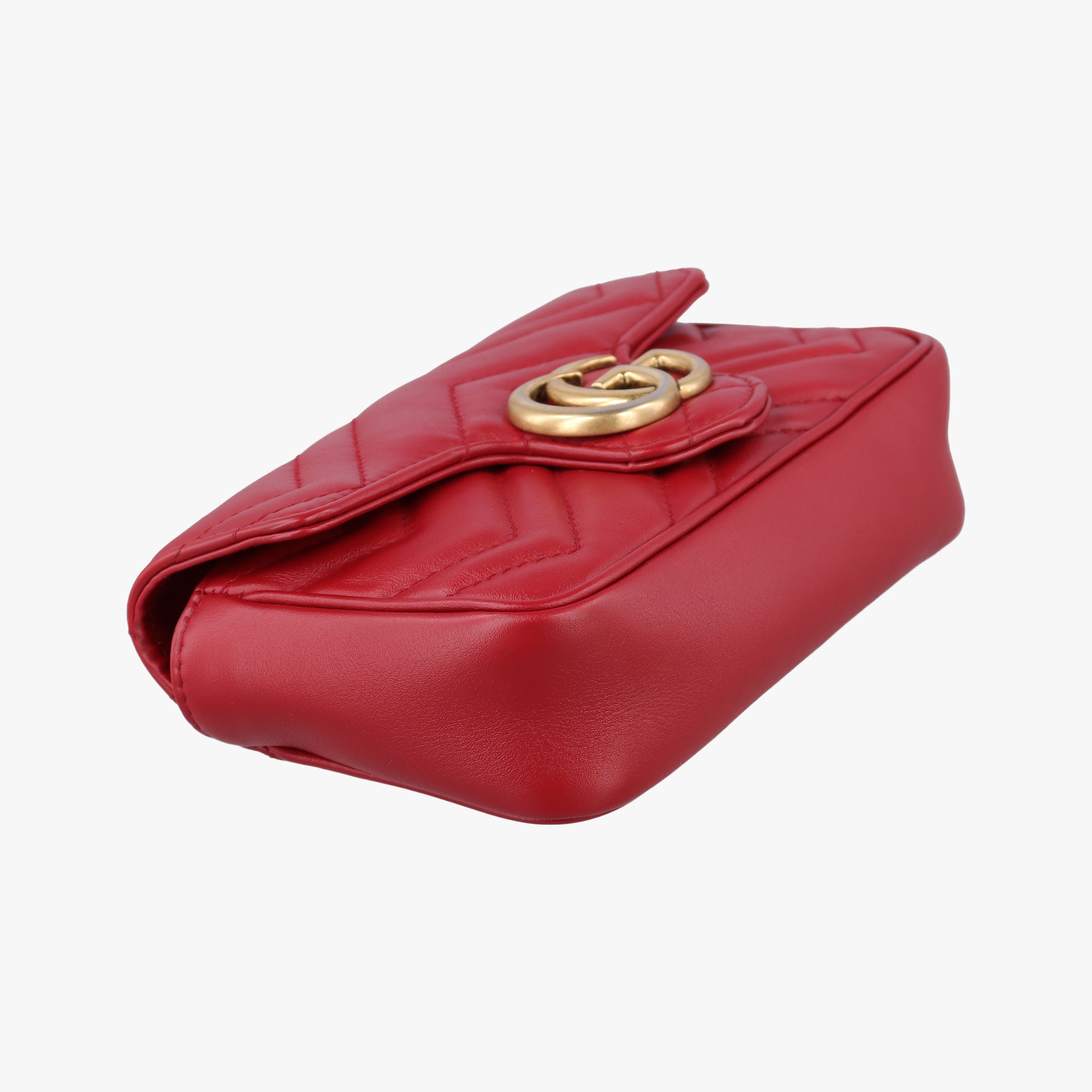 Pre-owned Gucci GG Marmont Red Leather 476433 shoulderbag | stylenewstar