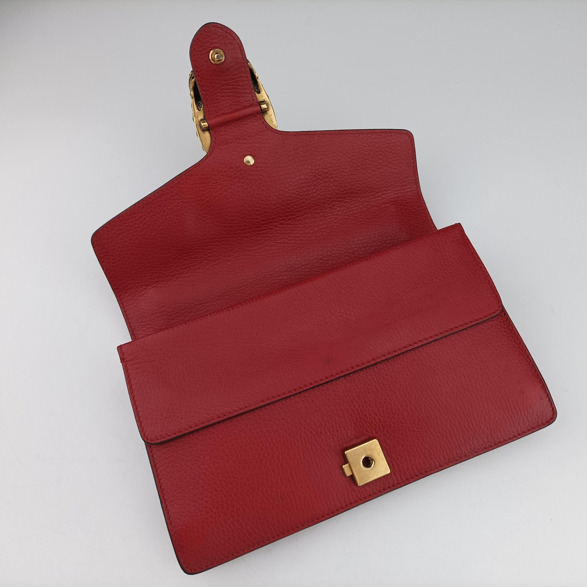 Pre-owned Gucci Dionysus Red Leather 400249 shoulderbag | stylenewstar