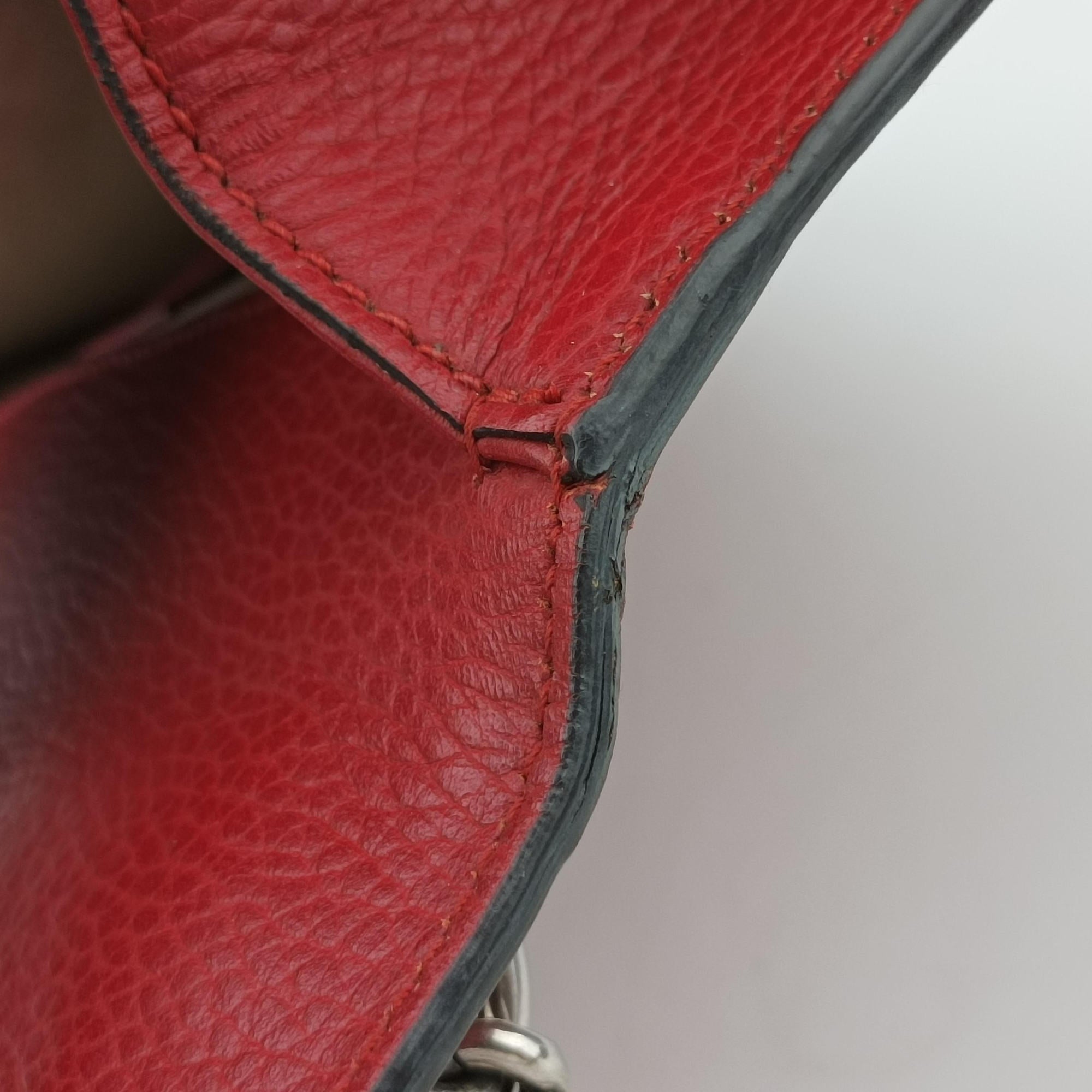 Pre-owned Gucci Dionysus Red Leather 400249 shoulderbag | stylenewstar