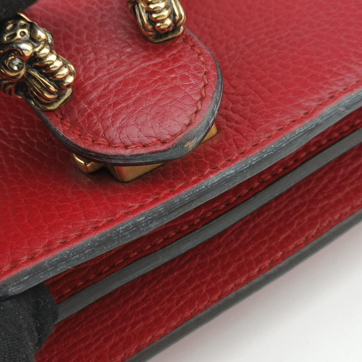 Pre-owned Gucci Dionysus Red Leather 400249 shoulderbag | stylenewstar