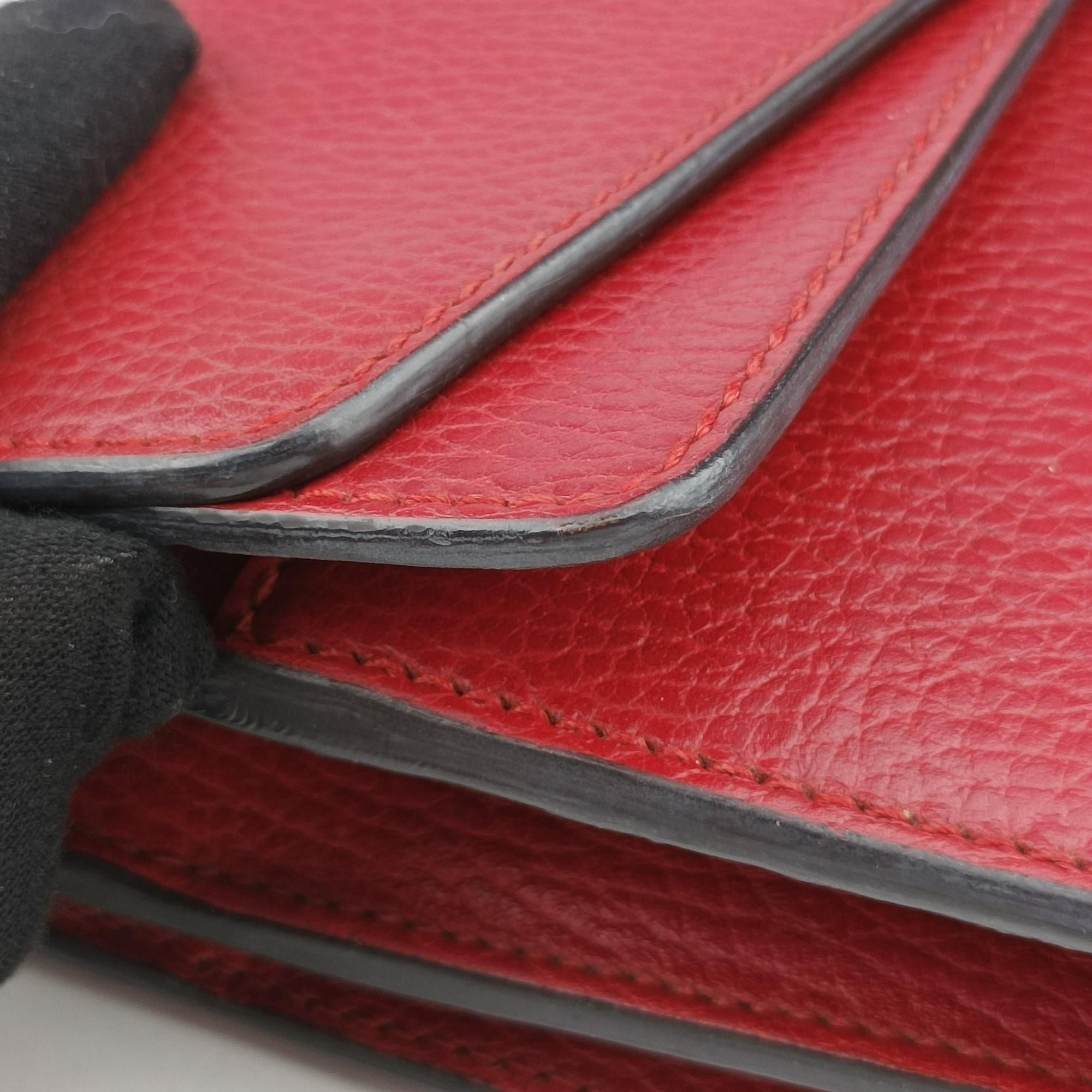 Pre-owned Gucci Dionysus Red Leather 400249 shoulderbag | stylenewstar