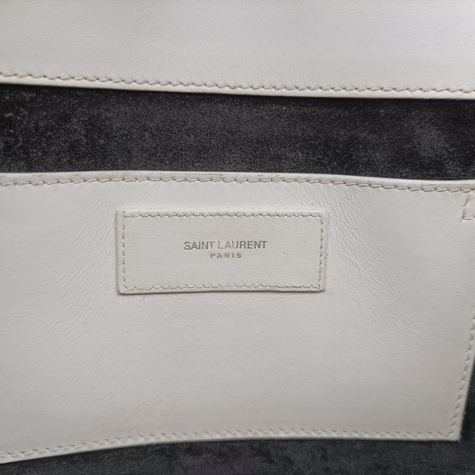 Pre-owned Yves Saint Laurent Small Betty Flap Black × White Leather 314516 shoulderbag | stylenewstar