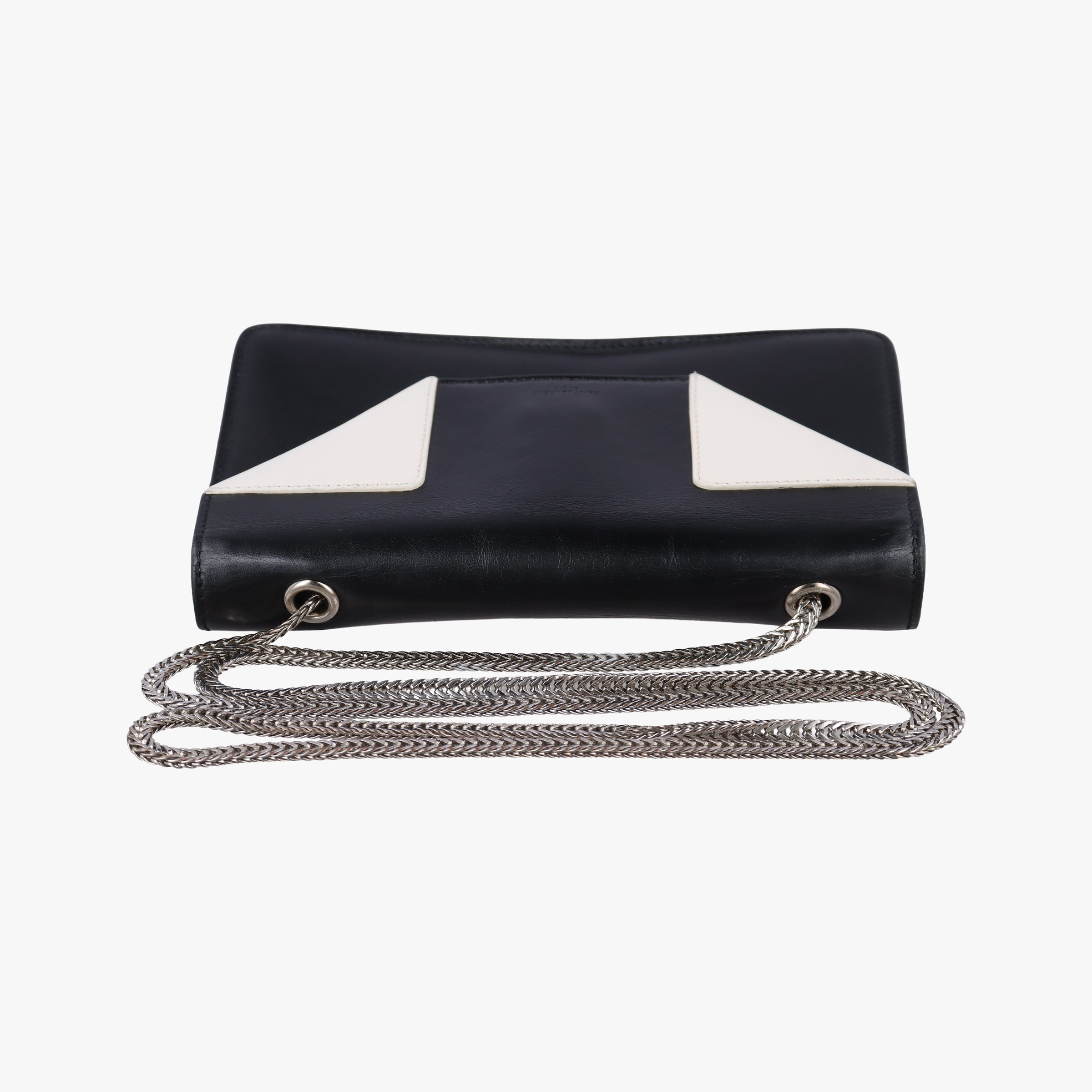 Pre-owned Yves Saint Laurent Small Betty Flap Black × White Leather 314516 shoulderbag | stylenewstar