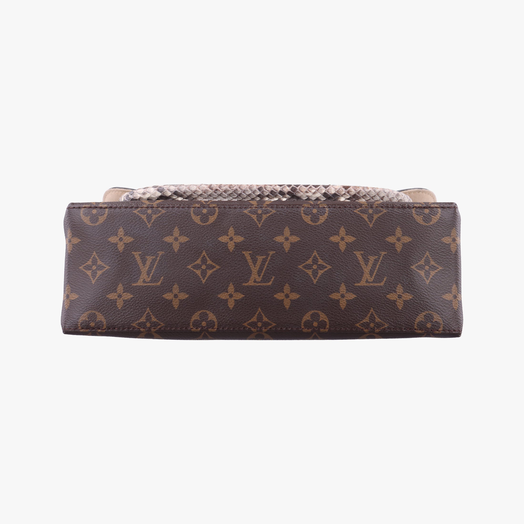 Secondhand Louis Vuitton MARIGNAN brown×Gray×Black Monogram Canvas×calf leather×Snake skin N95750 shoulderbag | stylenewstar