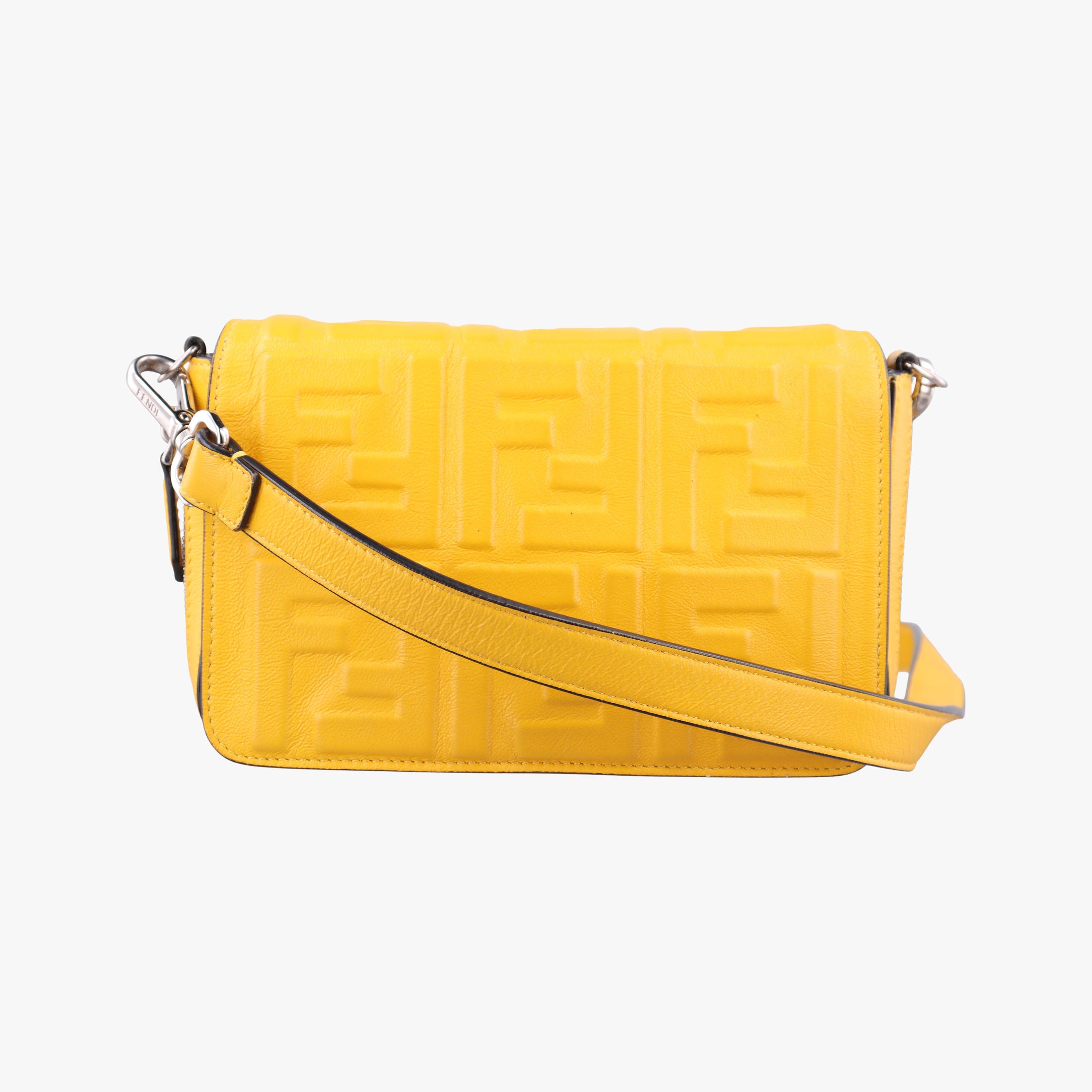 Pre-owned Fendi Flap Expand Yellow Leather 7M0299 shoulderbag | stylenewstar