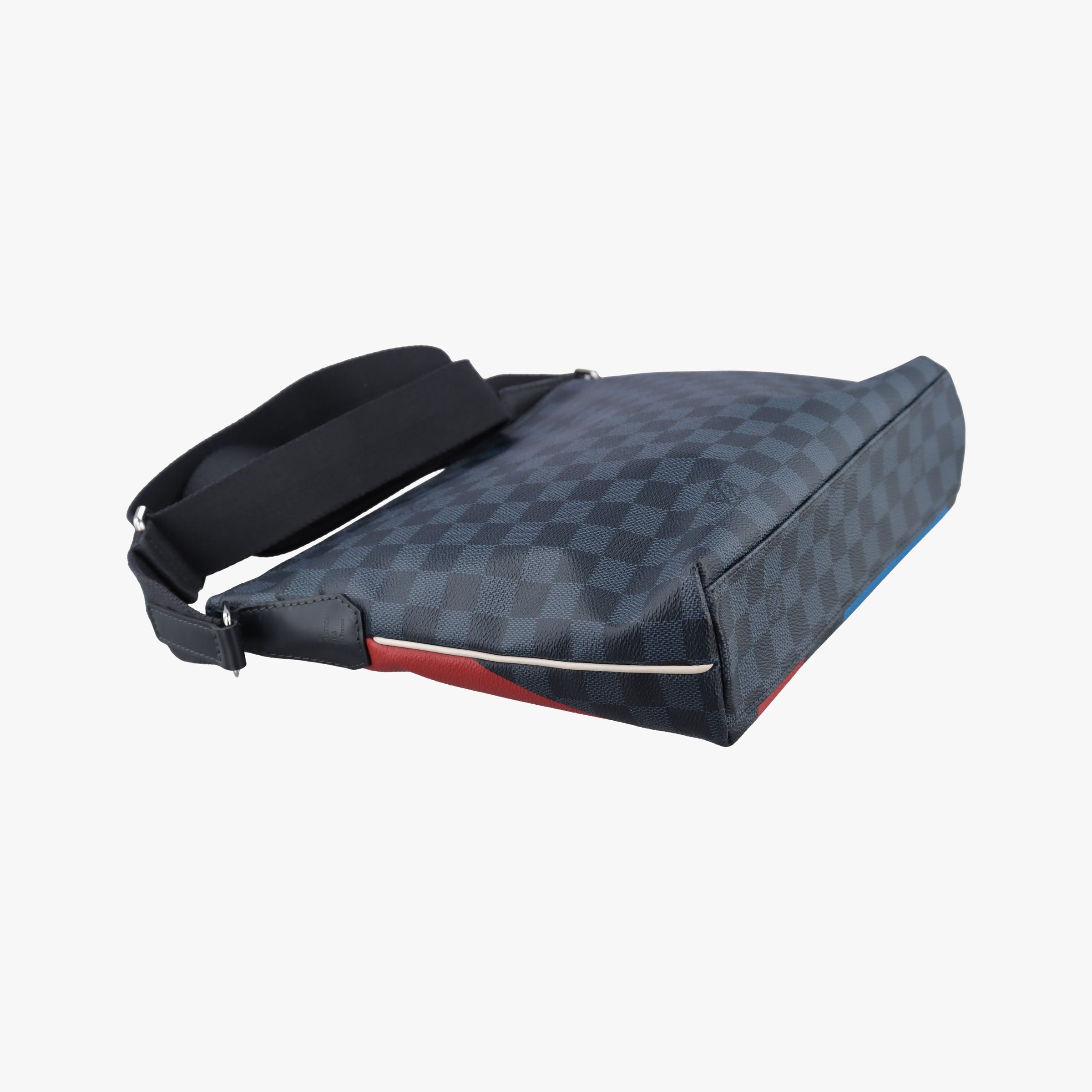 Pre-owned Louis Vuitton Mick PM America's Cup Limited Damier Cobalt × Tri-Color Coated Canvas × Leather N41639 shoulderbag | stylenewstar