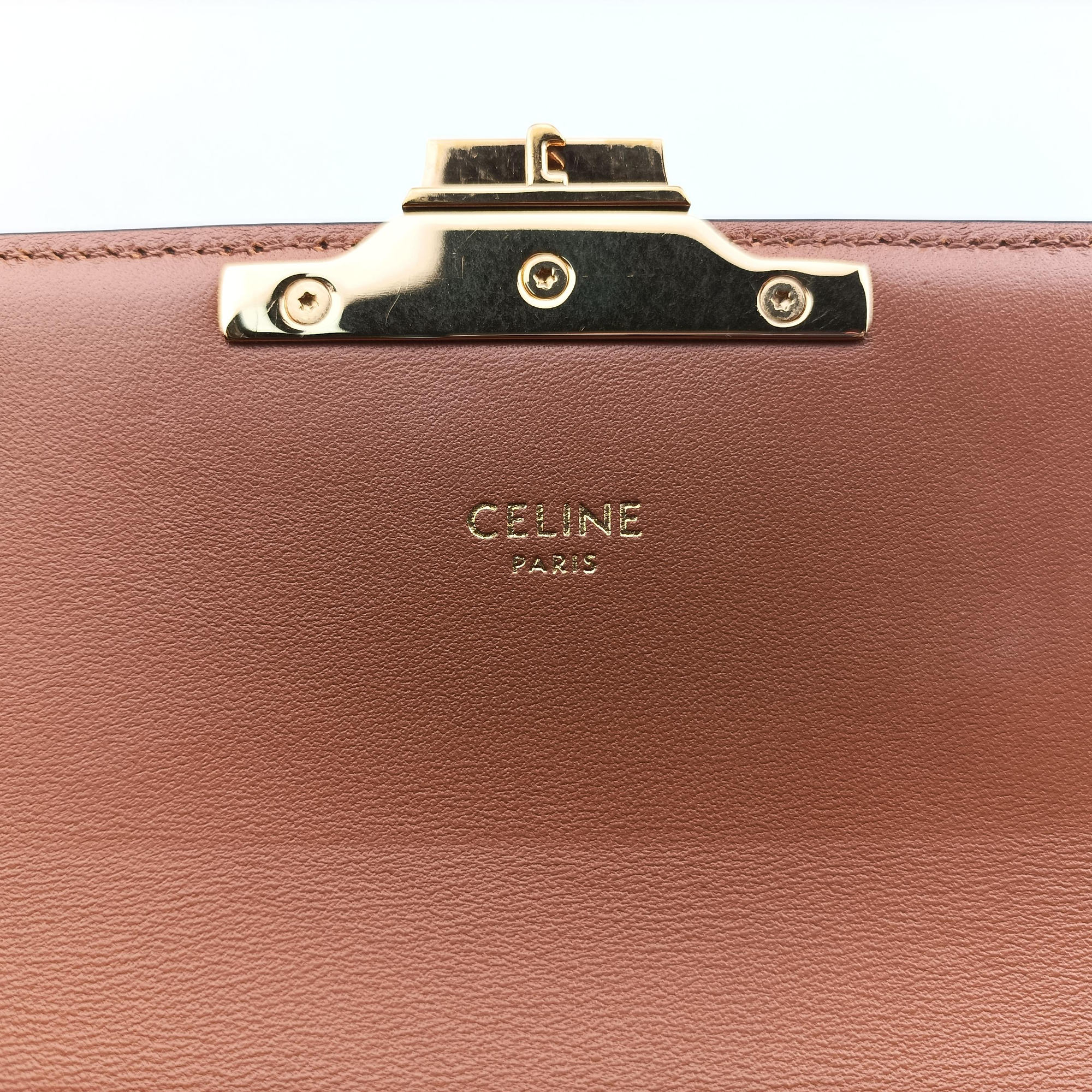 Pre-owned Celine TRIOMPHE Brown PVC coated canvas  shoulderbag | stylenewstar