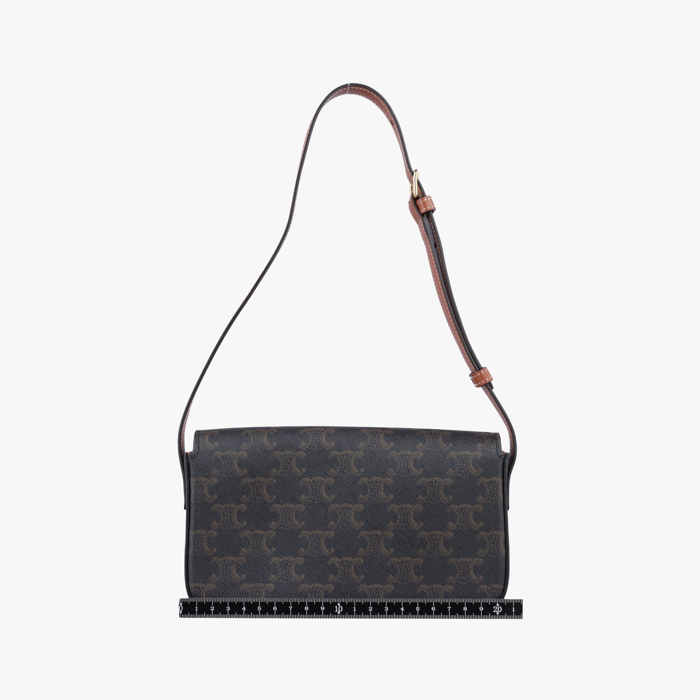 Pre-owned Celine TRIOMPHE Brown PVC coated canvas  shoulderbag | stylenewstar