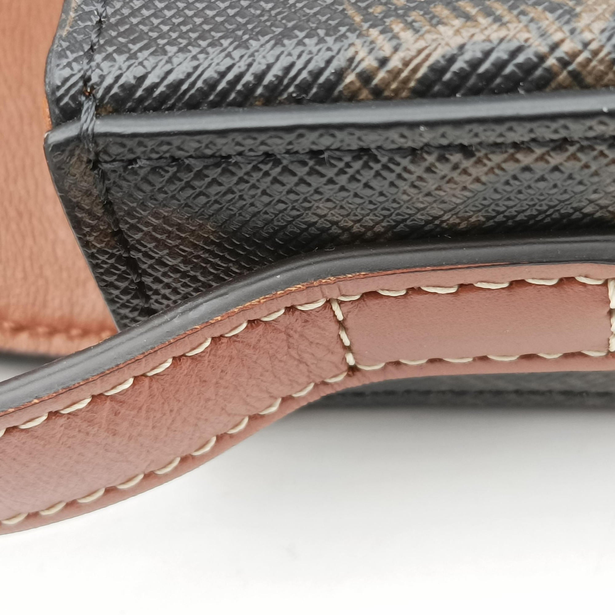 Pre-owned Celine TRIOMPHE Brown PVC coated canvas  shoulderbag | stylenewstar