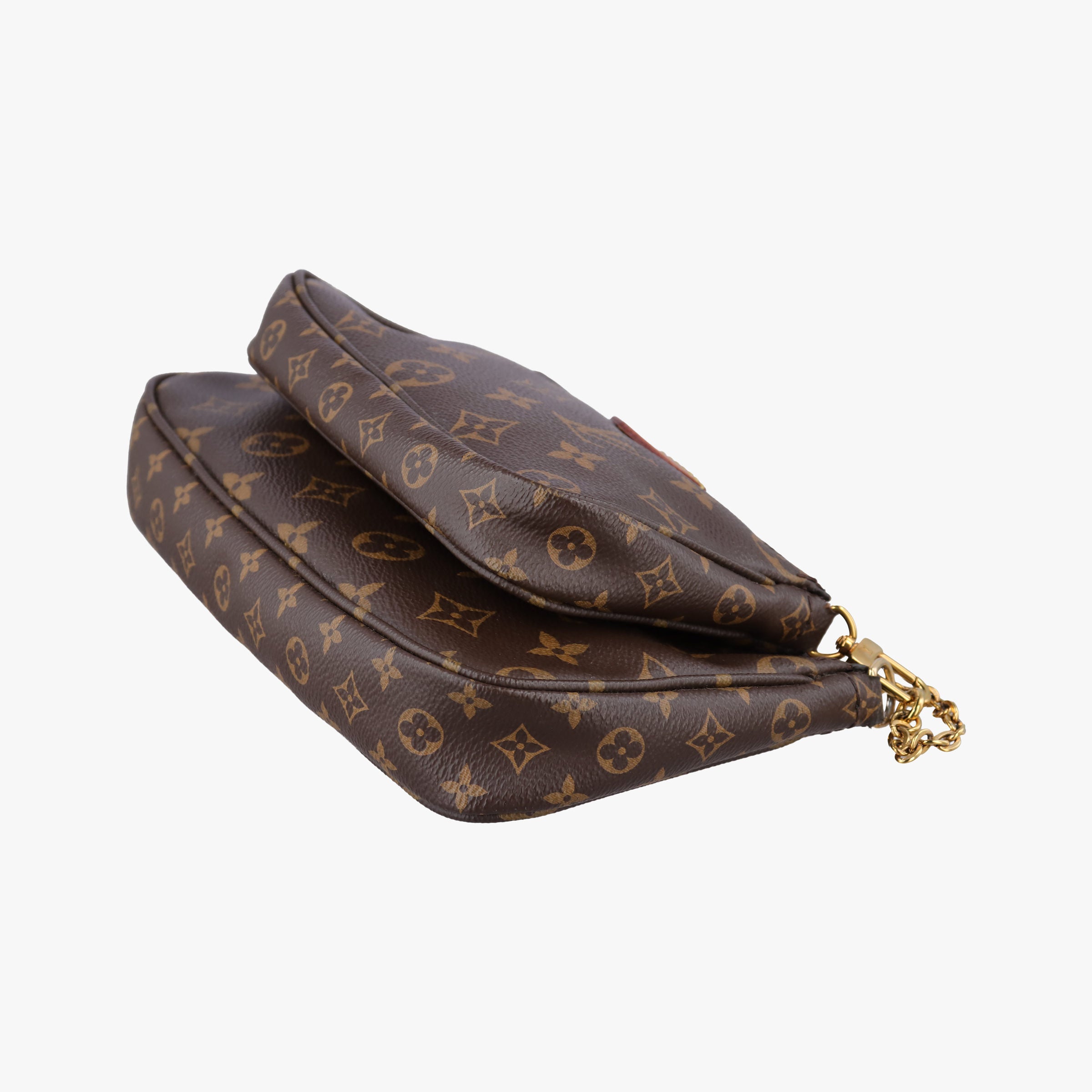 Secondhand Louis Vuitton MULTI POCHETTE ACCESSOIRES MARRON×ROSE CLAIRE Monogram Canvas M44840 shoulderbag | stylenewstar