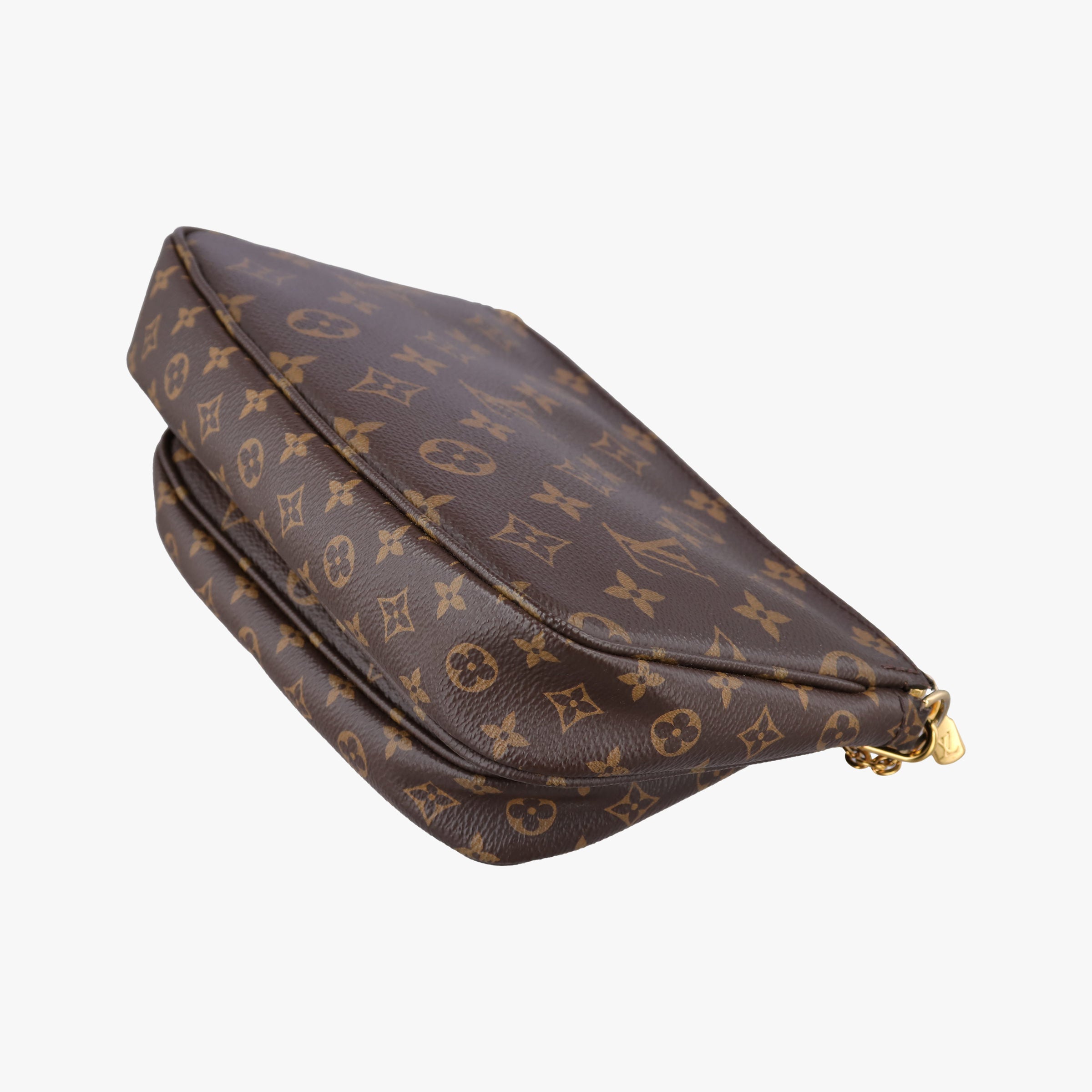 Secondhand Louis Vuitton MULTI POCHETTE ACCESSOIRES MARRON×ROSE CLAIRE Monogram Canvas M44840 shoulderbag | stylenewstar
