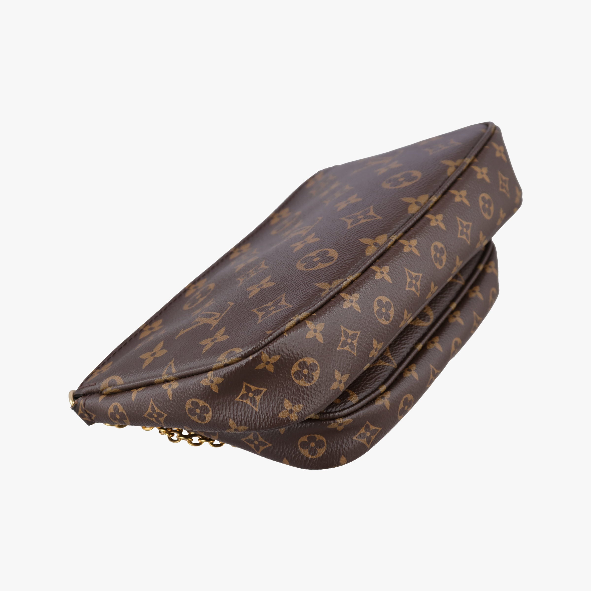 Secondhand Louis Vuitton MULTI POCHETTE ACCESSOIRES MARRON×ROSE CLAIRE Monogram Canvas M44840 shoulderbag | stylenewstar