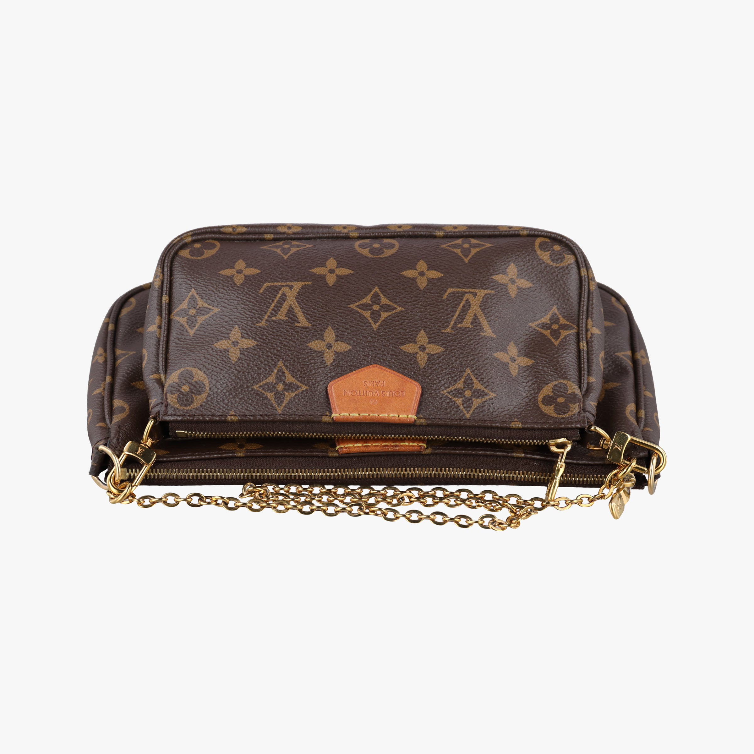 Secondhand Louis Vuitton MULTI POCHETTE ACCESSOIRES MARRON×ROSE CLAIRE Monogram Canvas M44840 shoulderbag | stylenewstar