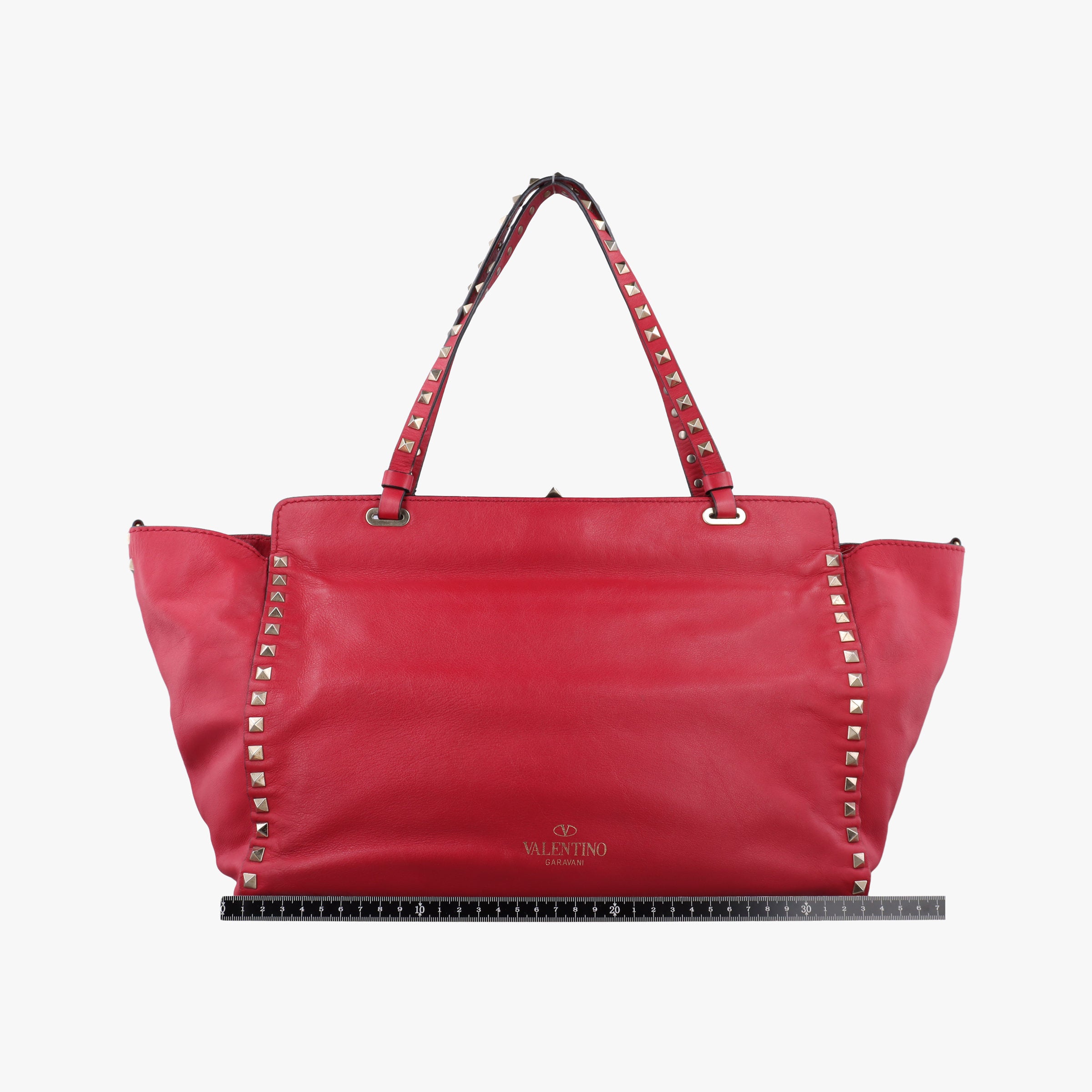 Pre-owned Valentino Rockstud Red Leather  shoulderbag | stylenewstar