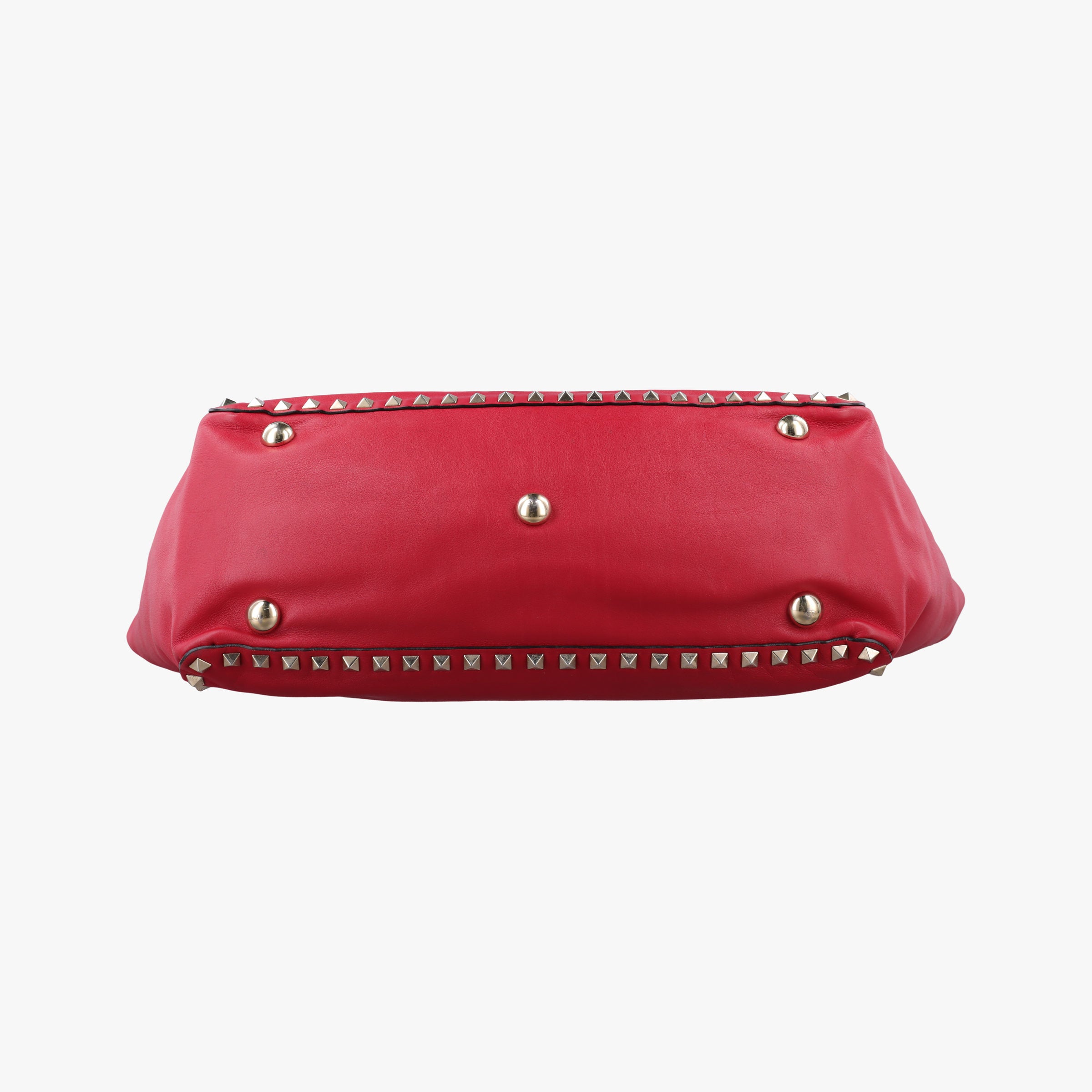 Pre-owned Valentino Rockstud Red Leather  shoulderbag | stylenewstar
