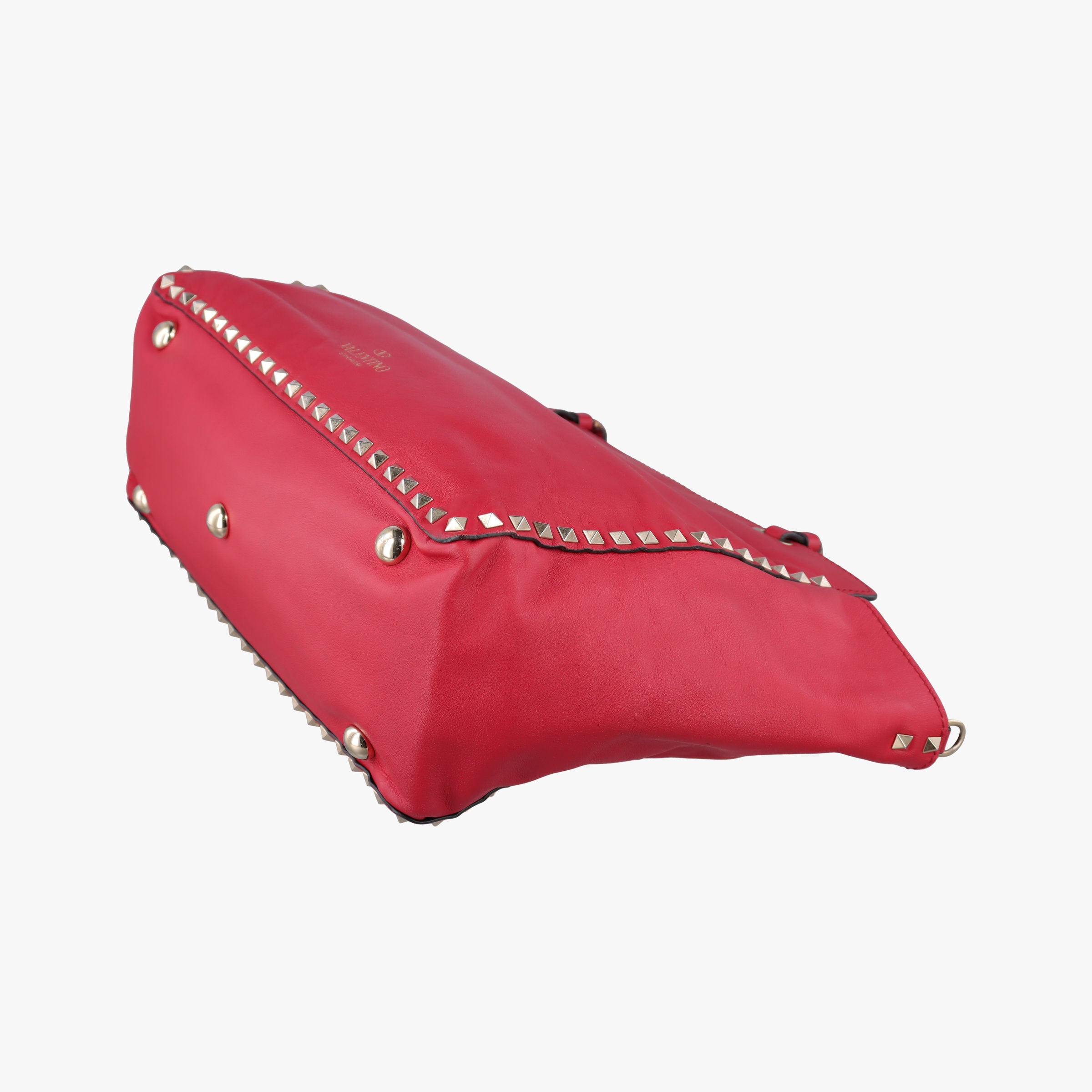 Pre-owned Valentino Rockstud Red Leather  shoulderbag | stylenewstar