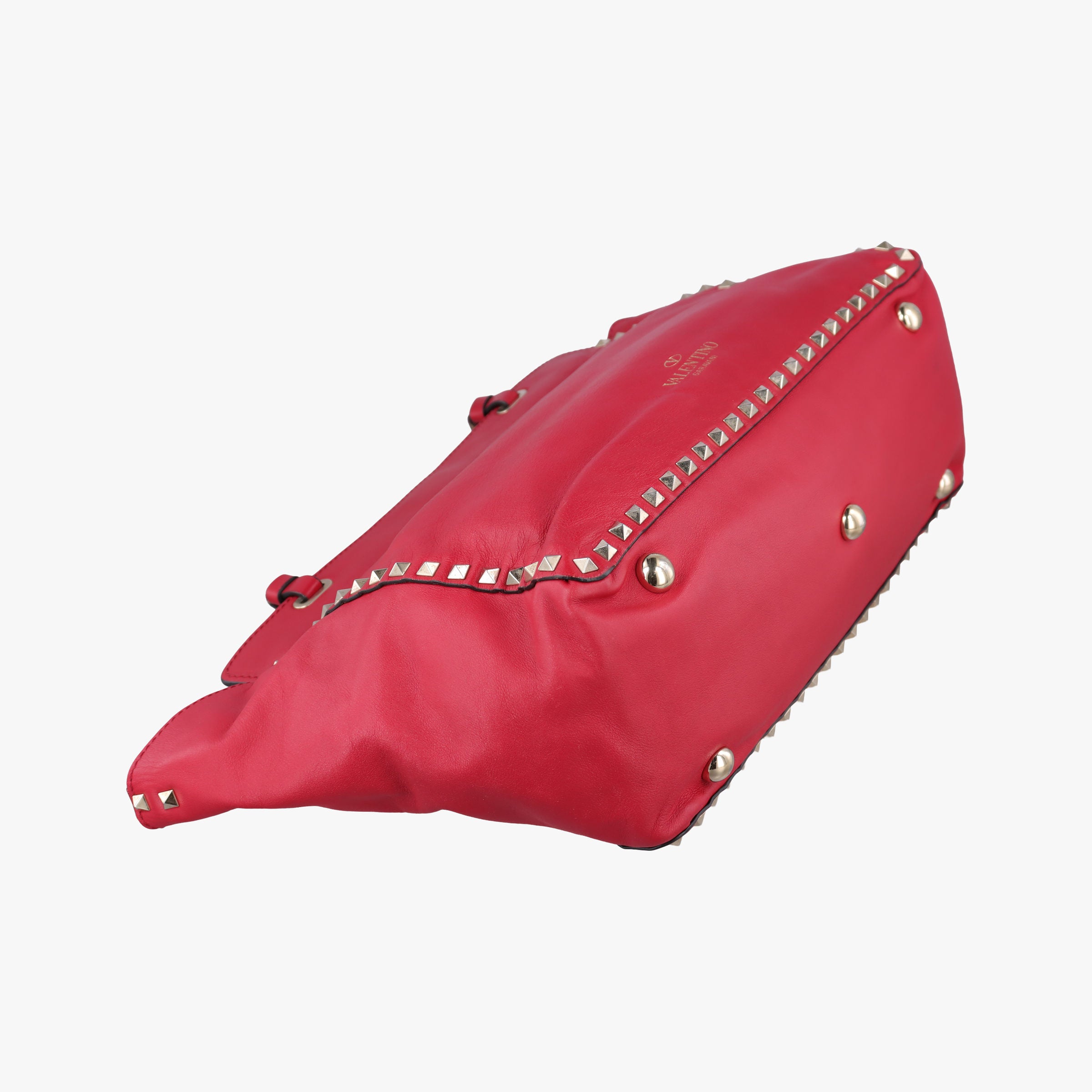 Pre-owned Valentino Rockstud Red Leather  shoulderbag | stylenewstar